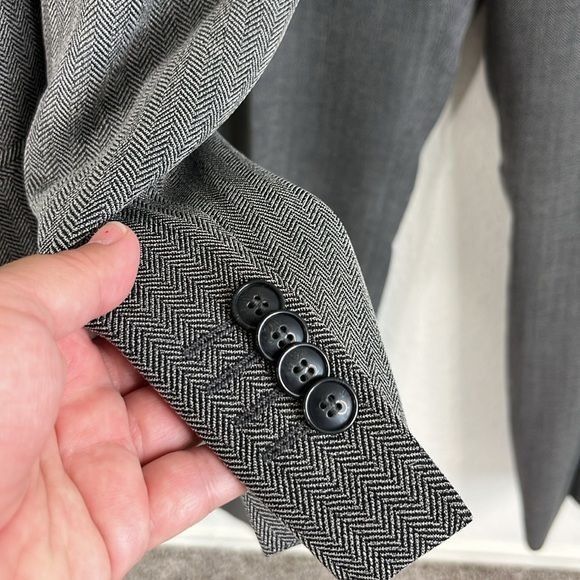 Giorgio Armani Giorgio Armani Marled Virgin Wool 2 Pc 2 Button Suit Size 50L - 3 Thumbnail