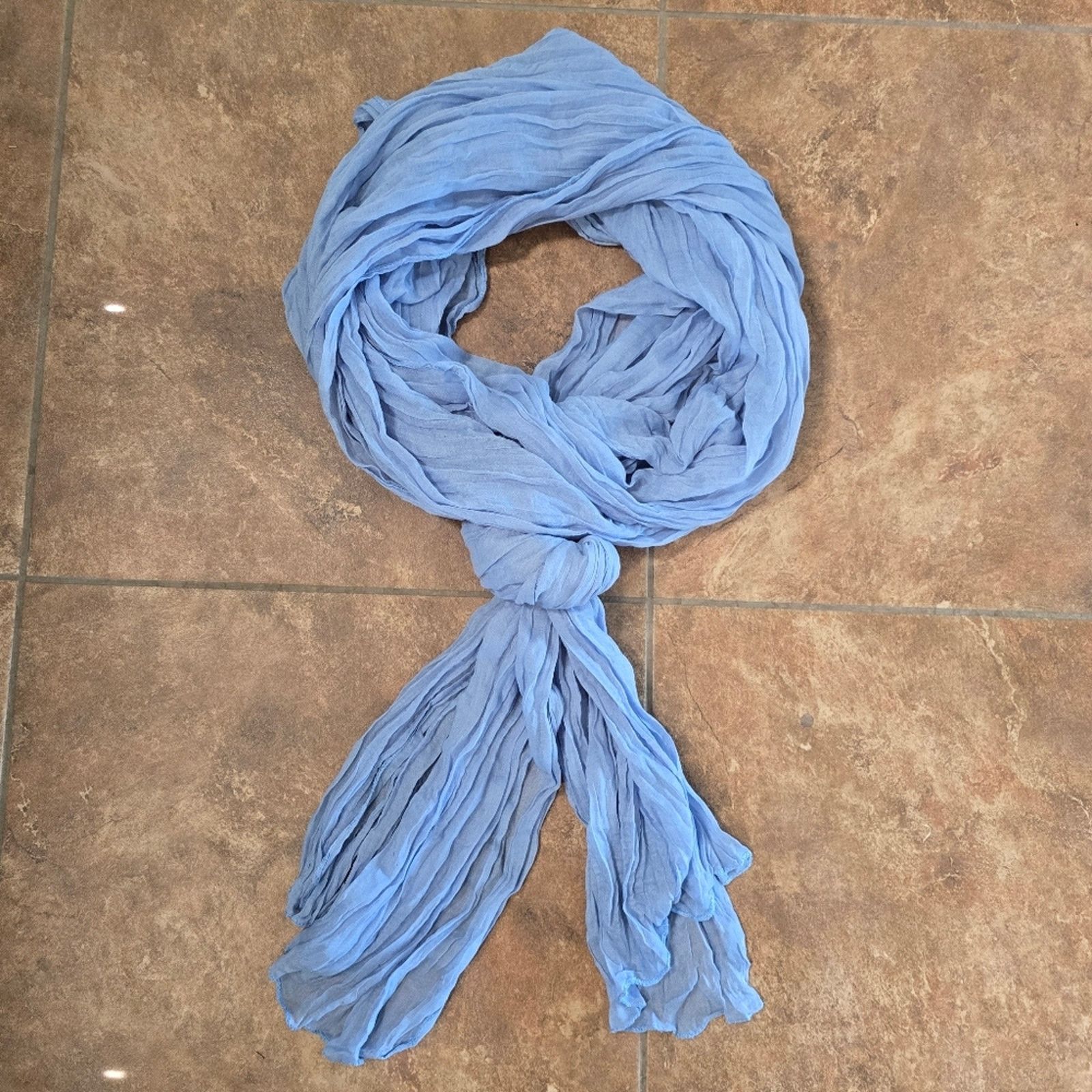 Other Dust Blue Crinkle Detailed Scarf Size ONE SIZE - 2 Thumbnail