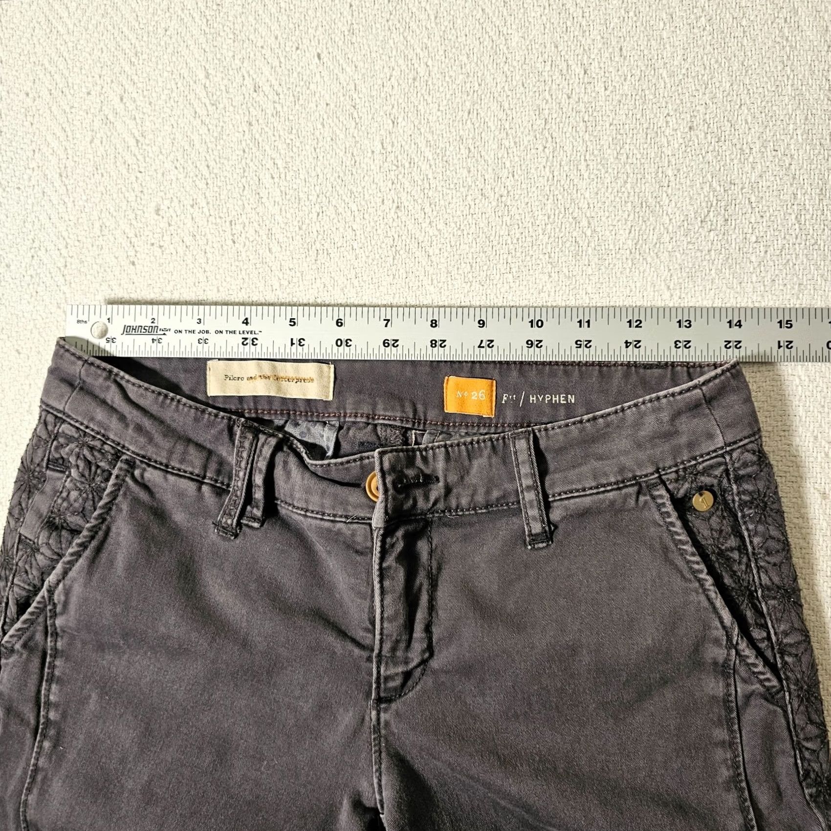 Vintage Pilcro Jeans Gray No 26 Stretch Straight Leg Women Round Regular Inseam 29.5in Slim Twill Cotton Spandex Mid-Rise Chair? Size 26" / US 2 / IT 38 - 5 Thumbnail