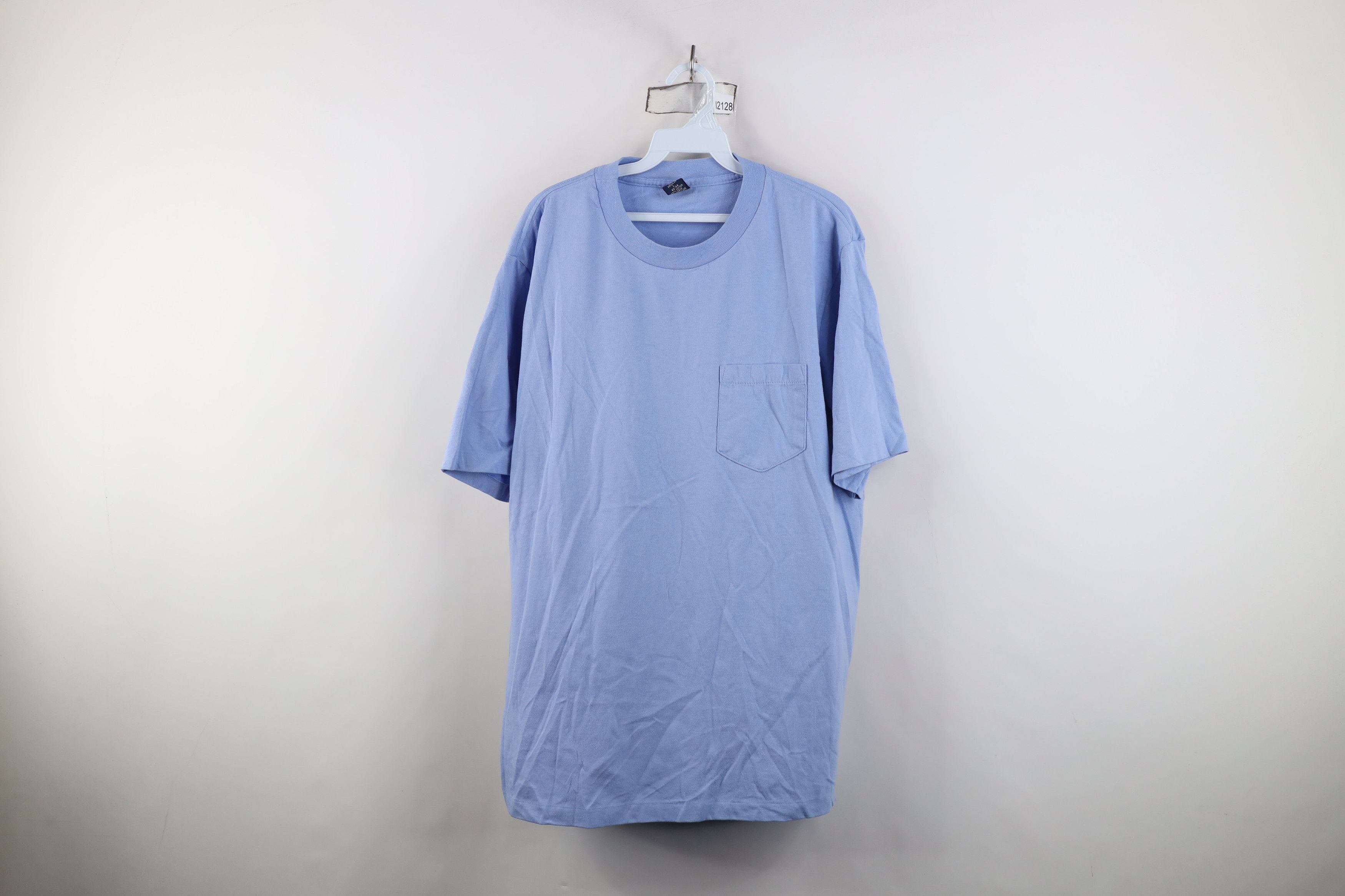 Lands' End Vintage 90s Lands End Heavy Cotton T-Shirt Light Blue USA Size US L / EU 52-54 / 3 - 1 Thumbnail