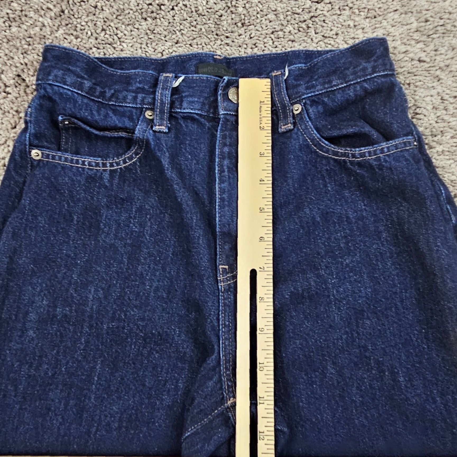 Uniqlo Levis Jeans Womens 24 Wide Leg High Rise Dark Wash Japanese Denim 24x26 Straight Size 42" / US 20 - 4 Thumbnail