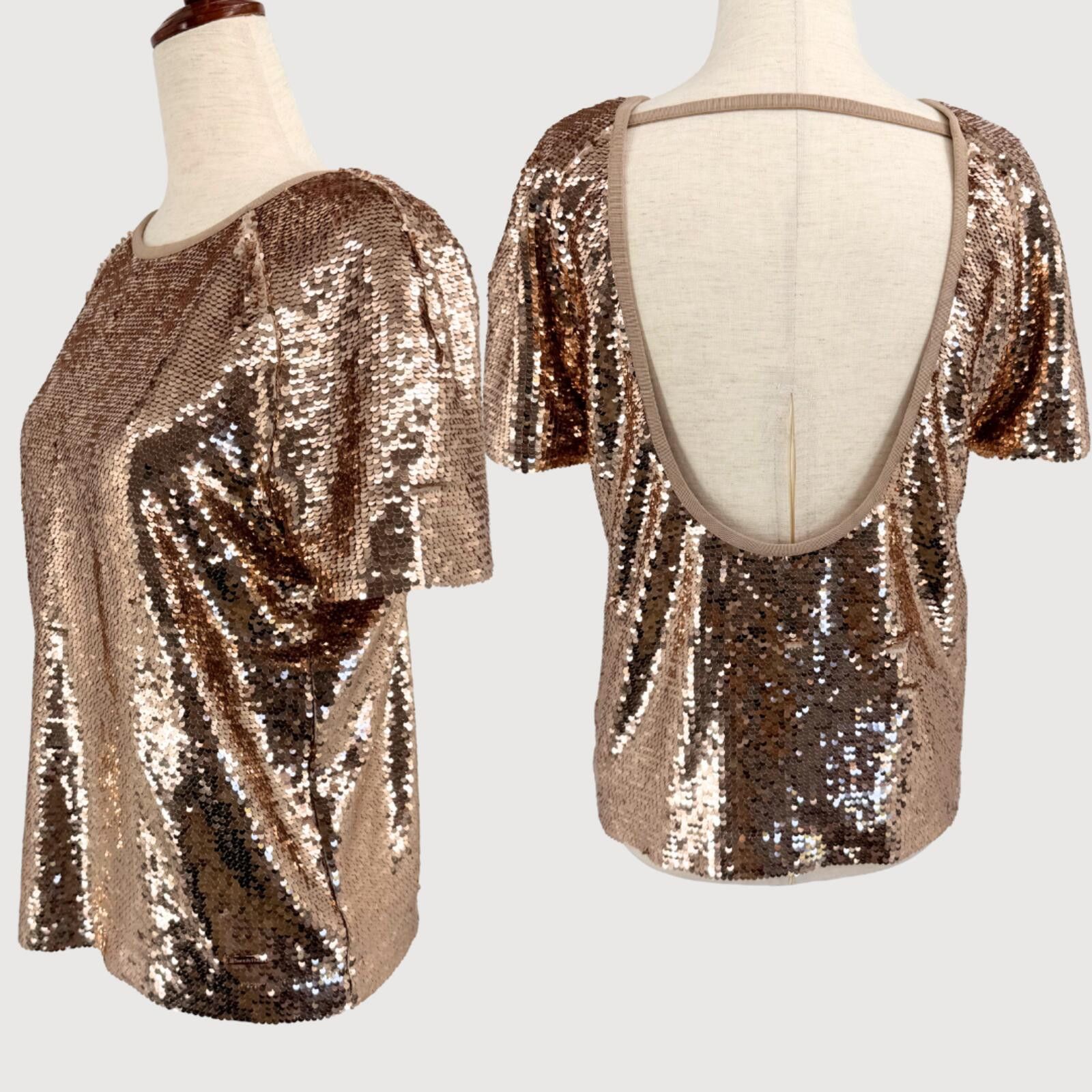 Other Sweaty Betty Disco Sequin Top Rose Gold XS Size XS / US 0-2 / IT 36-38 - 3 Thumbnail
