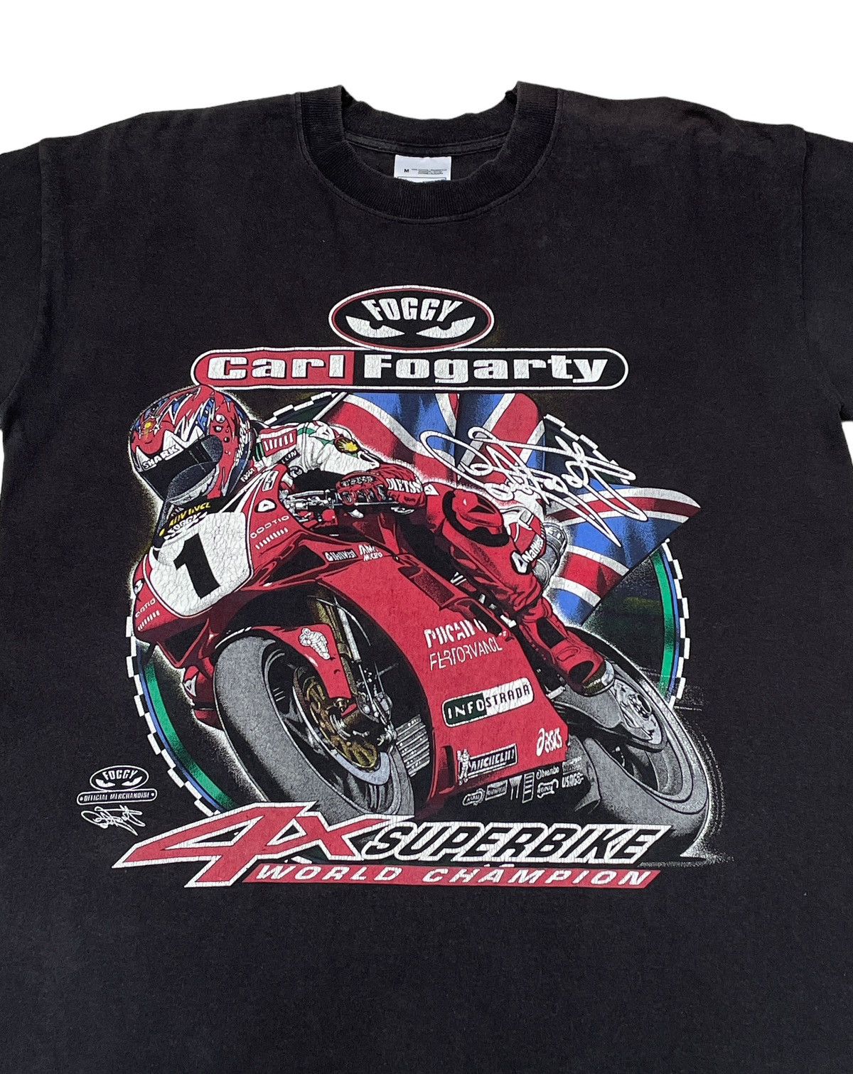 Vintage Vintage Motorcycle Racer Carl Fogarty T-Shirt 1999s Size US M / EU 48-50 / 2 - 4 Thumbnail