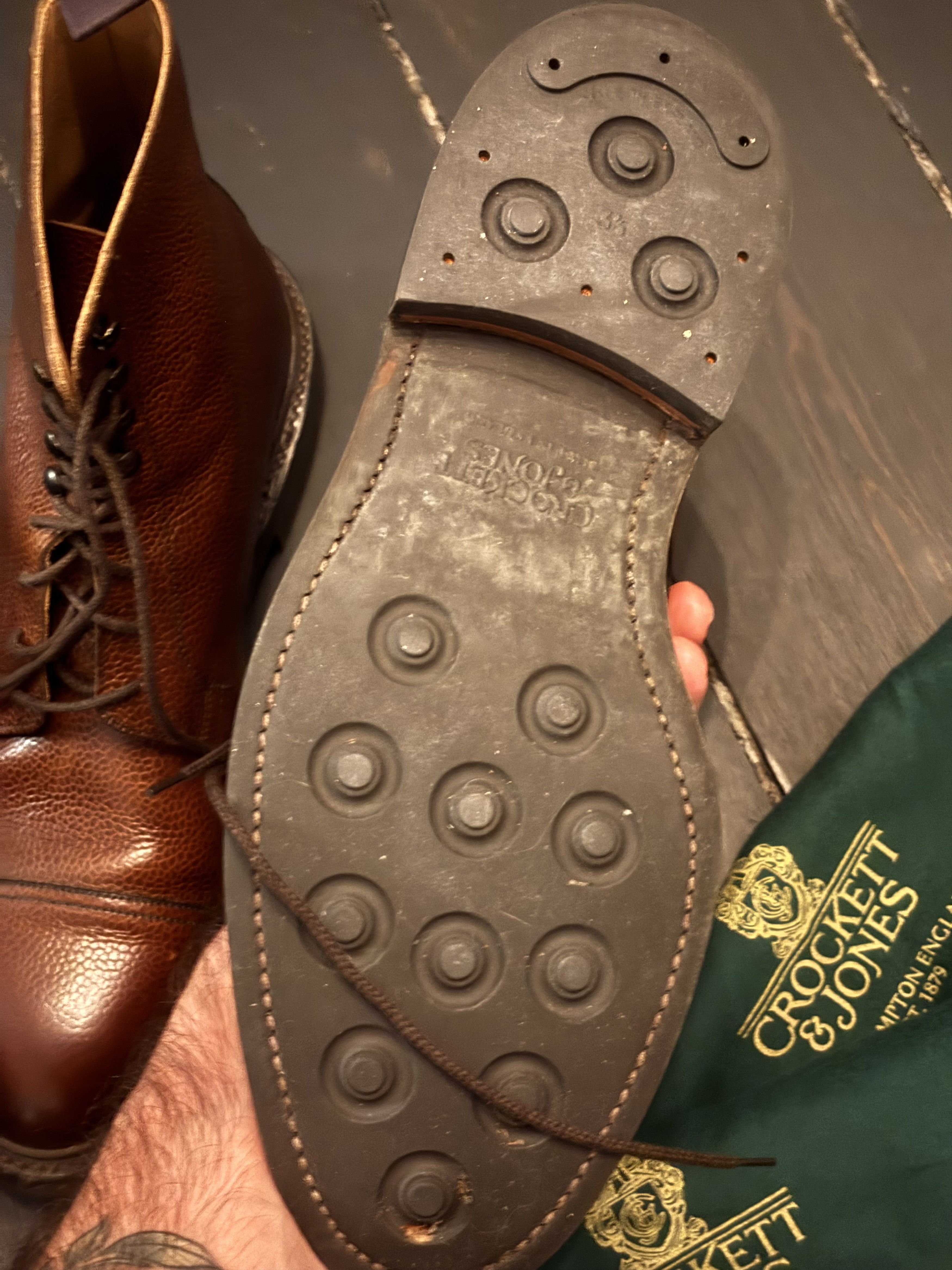 Vintage Crockett & Jones Coniston – Dark Brown Scotch Grain Last325, Men's (Size 10.5) — image 5 of 6