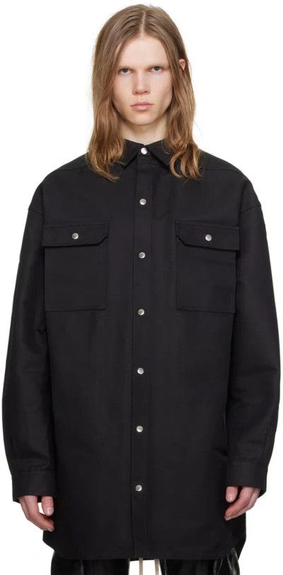Rick Owens o1mris0824 Outshirt Jacket in Black Size US M / EU 48-50 / 2 - 5 Thumbnail