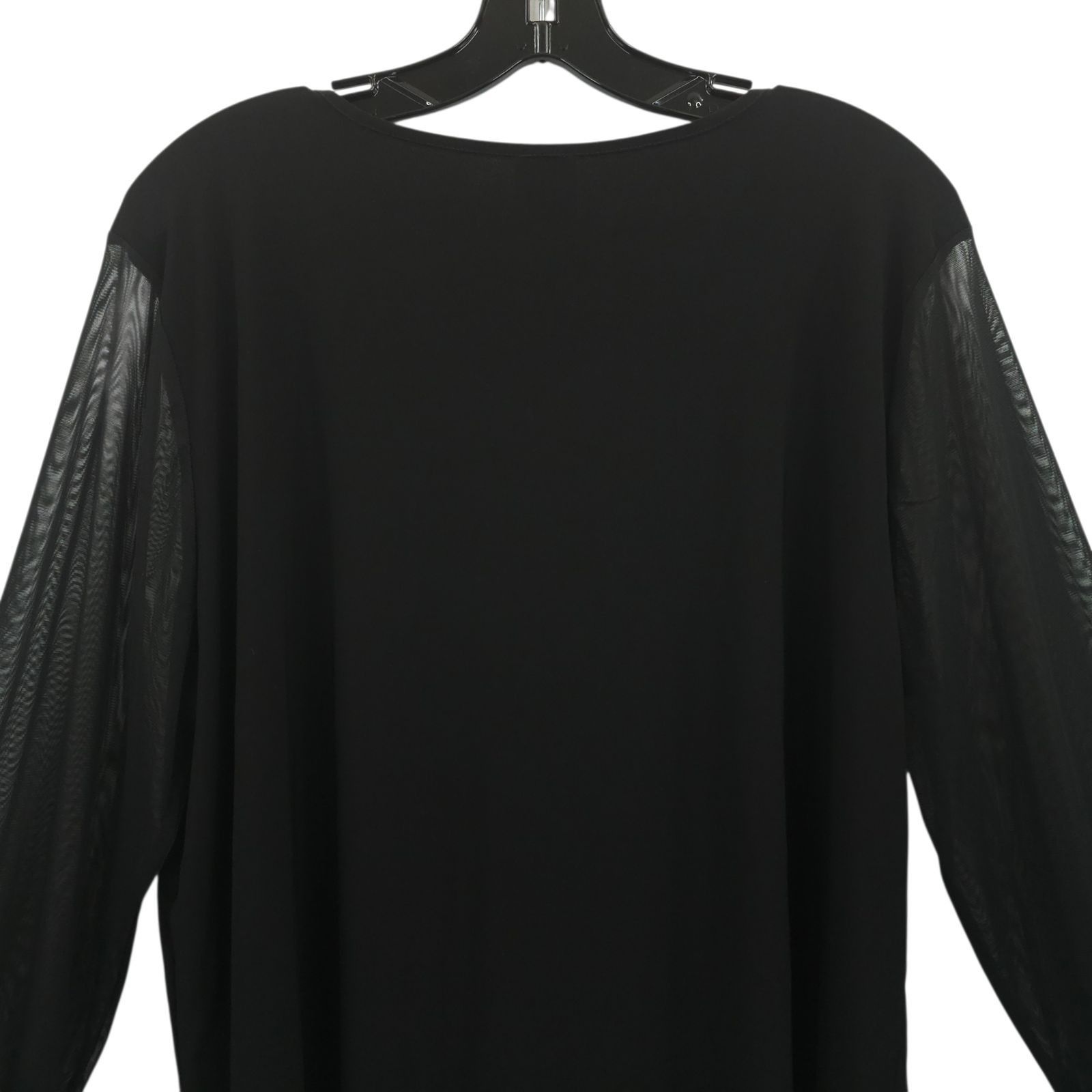 Anne Klein Anne Klein Black V-Neck Top Blouse Womens XL Sheer Mesh Long Size XL / US 12-14 / IT 48-50 - 13 Thumbnail