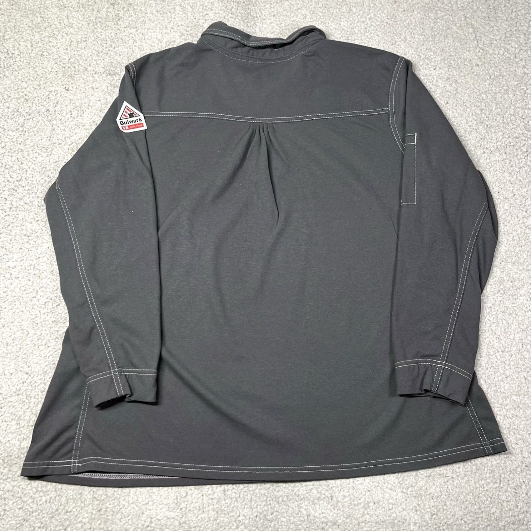 Vintage Bulwark Shirt Mens 2XL Gray Polo Long Sleeve iQ Series CAT 2 Flame Resistant Monterey? Size US XXL / EU 58 / 5 - 4 Thumbnail