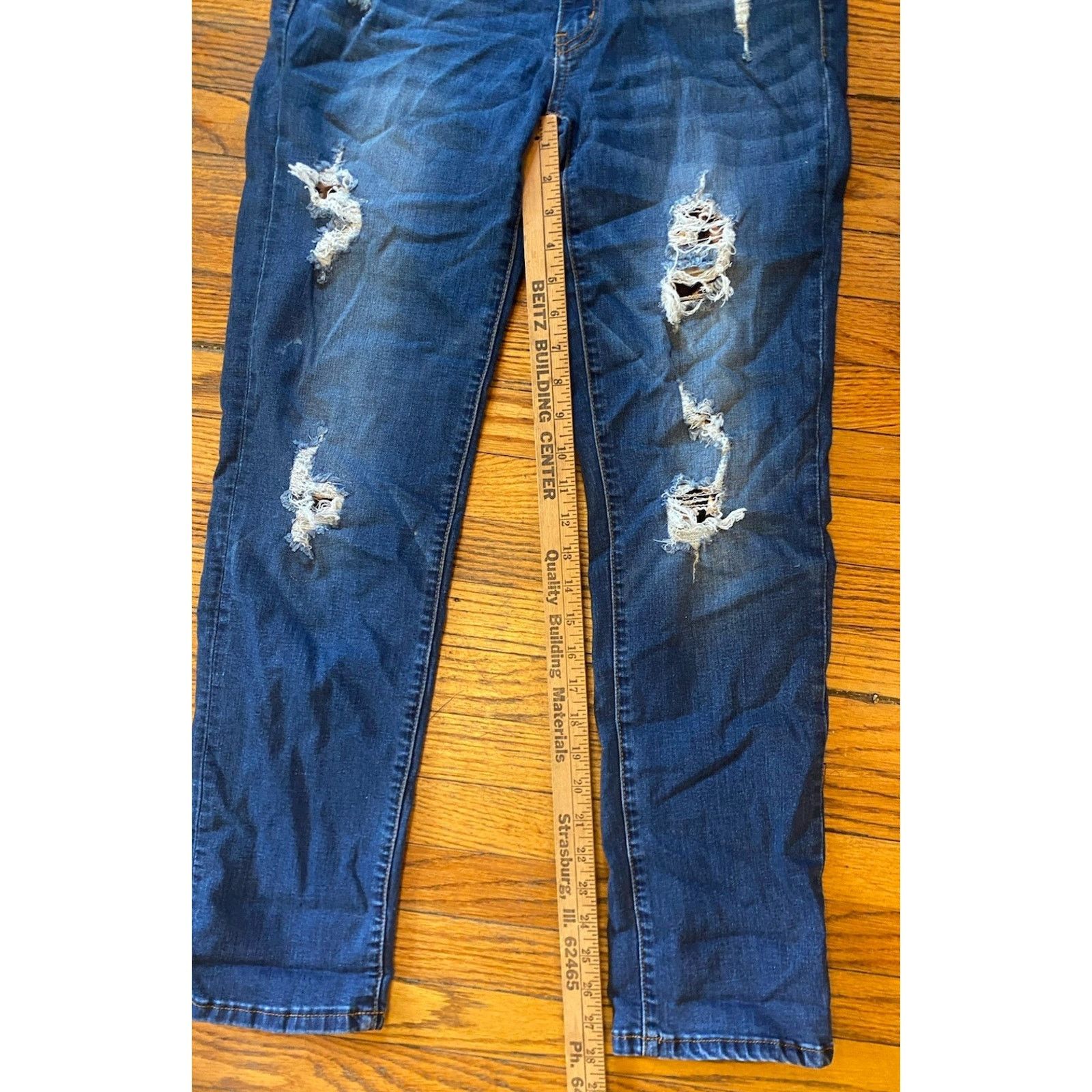 Kancan USA Kancan Mason Stretch Leopard Skinny Distressed Jeans 11/29 Size 29" - 7 Thumbnail