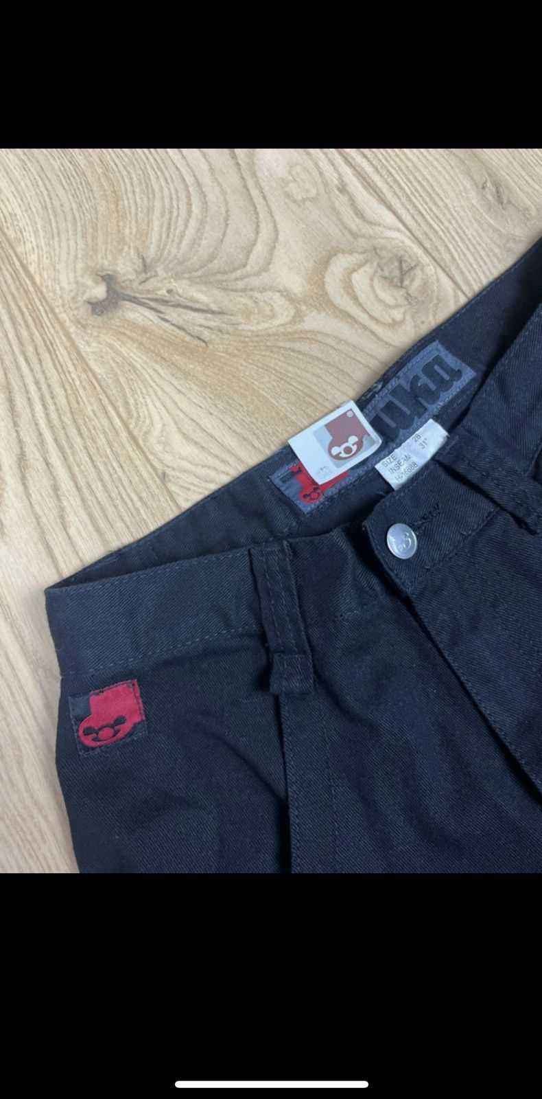 JNCO STUKA Black Baggy Pants Y2K Cyberpunk Workwear DEADSTOCK Size US 28 / EU 44 - 5 Thumbnail
