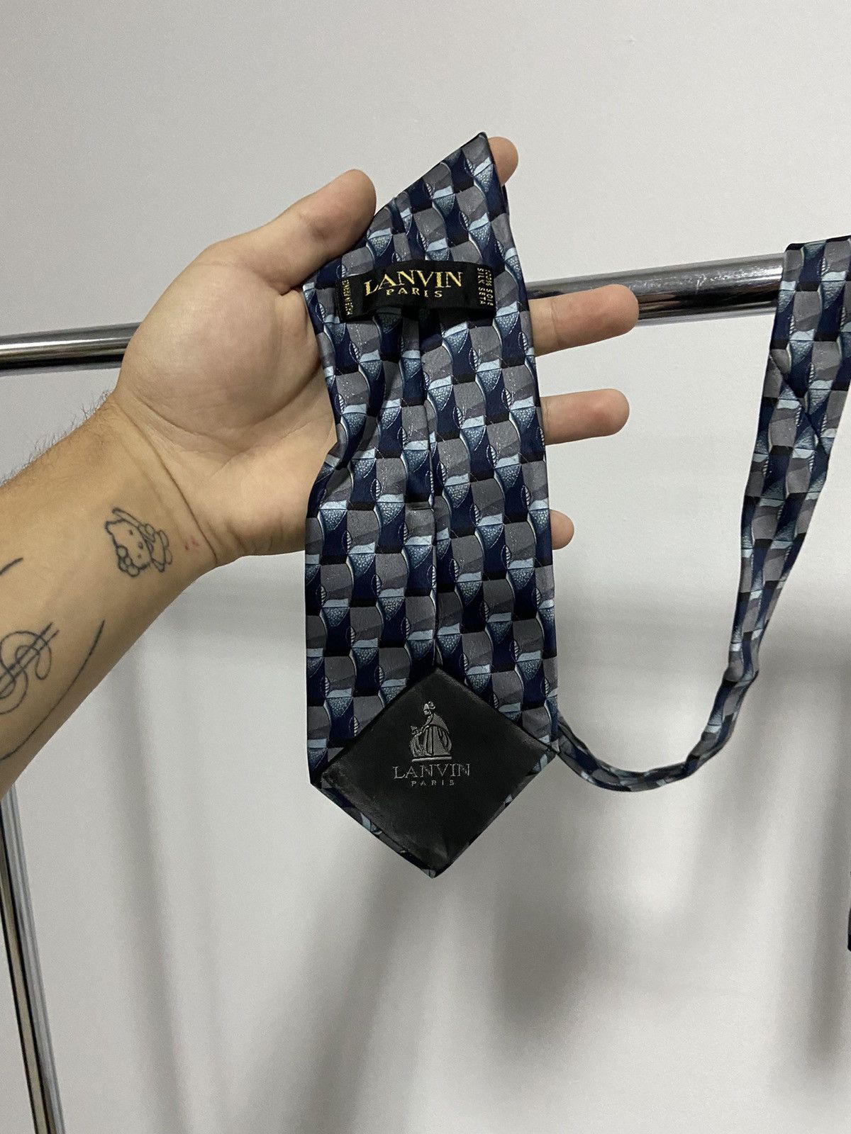Lanvin × Vintage Lanvin Paris Tie silk Vintage Luxury Made in France patterns Size ONE SIZE - 4 Thumbnail