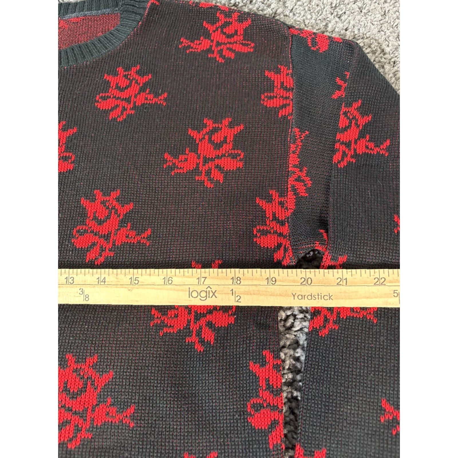 Vintage VINTAGE Pykettes Sweater Womens Large L Black Knit Floral Roses 1980s Pullover Women Size L / US 10 / IT 46 - 3 Thumbnail