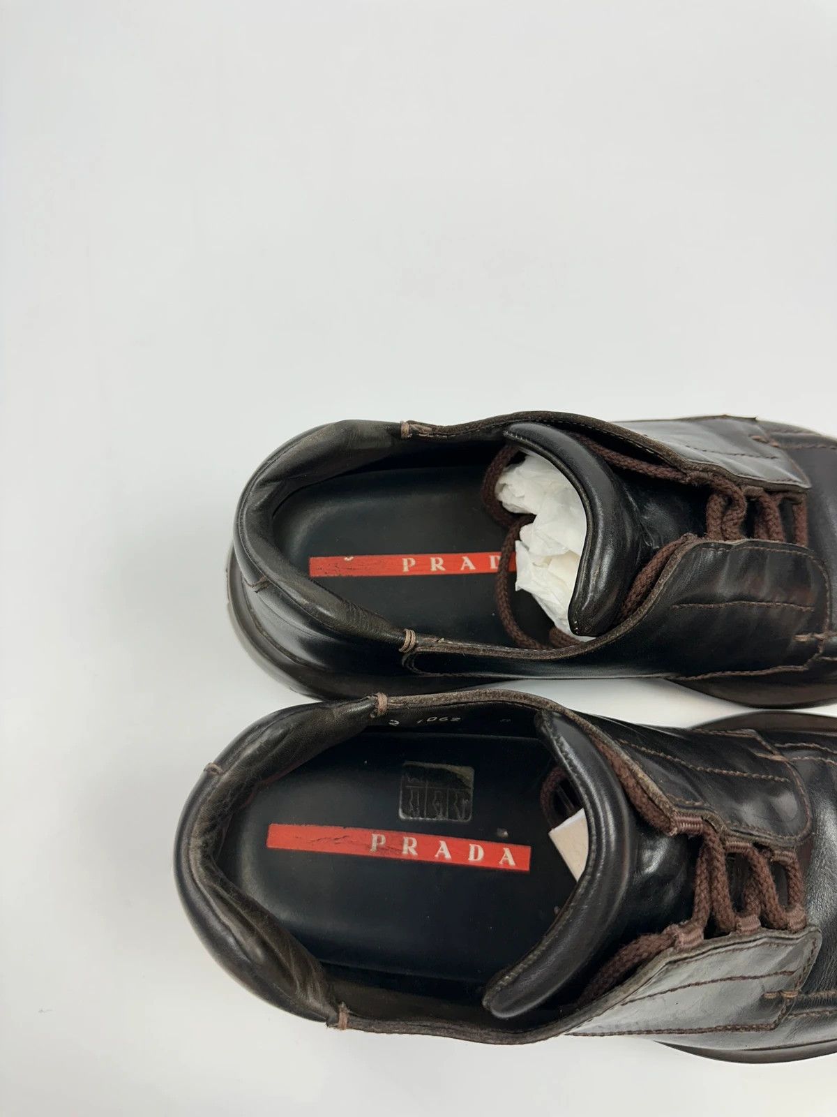 Prada Prada Sport FW1999 Black Leather Derby Vibram Puddle Sole Size US 9.5 / EU 42-43 - 6 Thumbnail