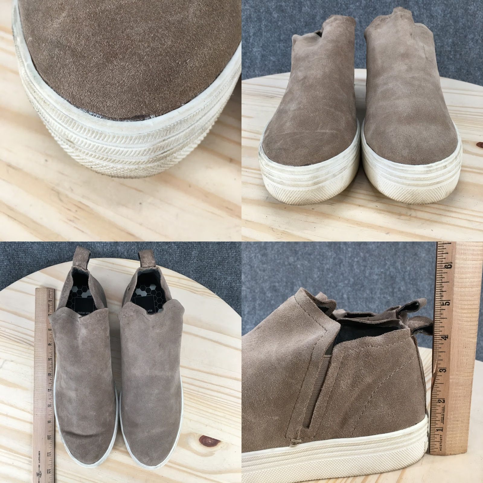 Dolce Vita Dolce Vita Tate Sneakers Womens 11 Taupe Suede Leather High Top Casual Shoes Size L / US 10 / IT 46 - 8 Thumbnail