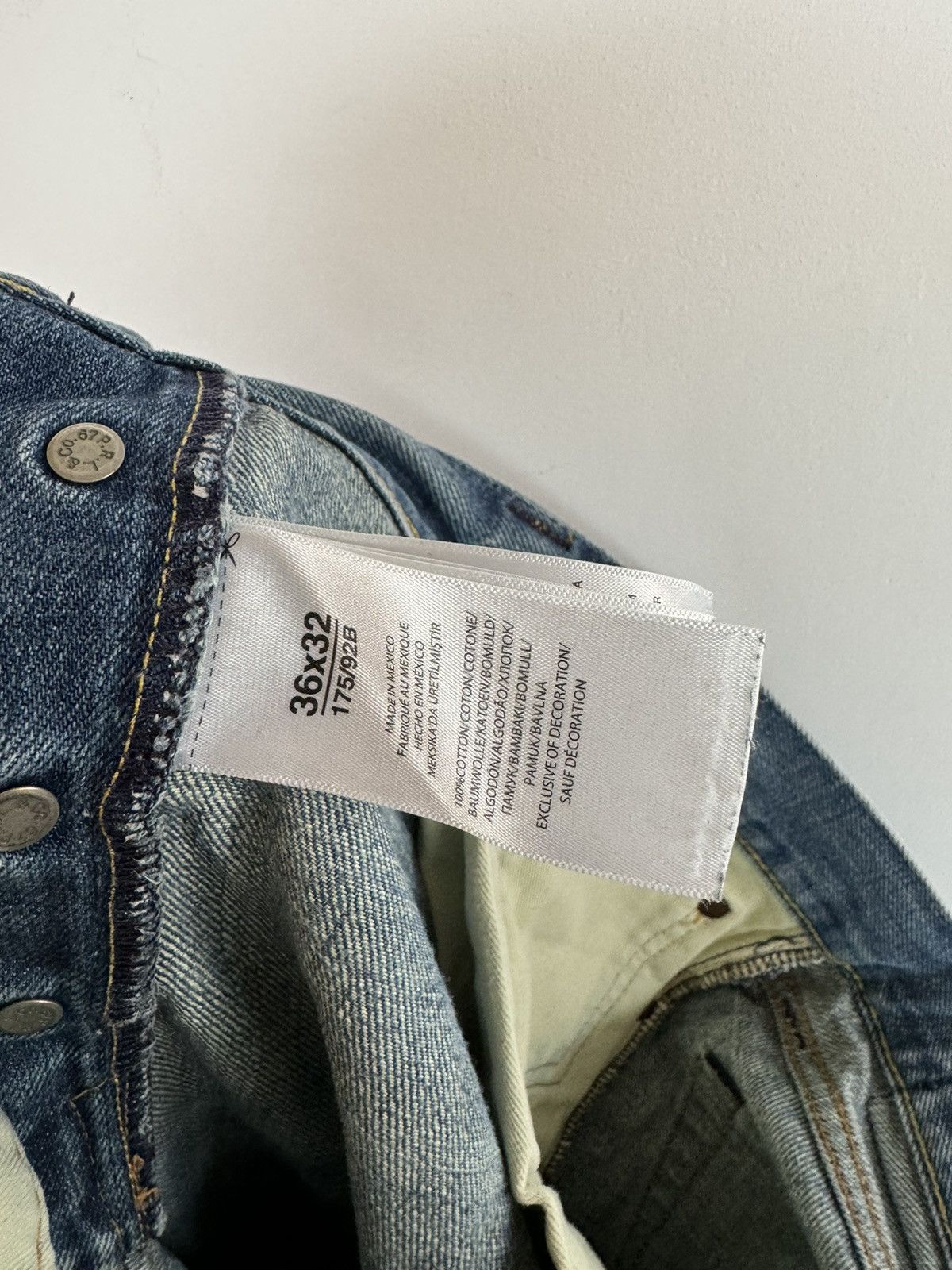 Polo Ralph Lauren × Vintage Polo Ralph Lauren Distressed Denim Jeans Made In Mexico Size US 36 / EU 52 - 7 Thumbnail