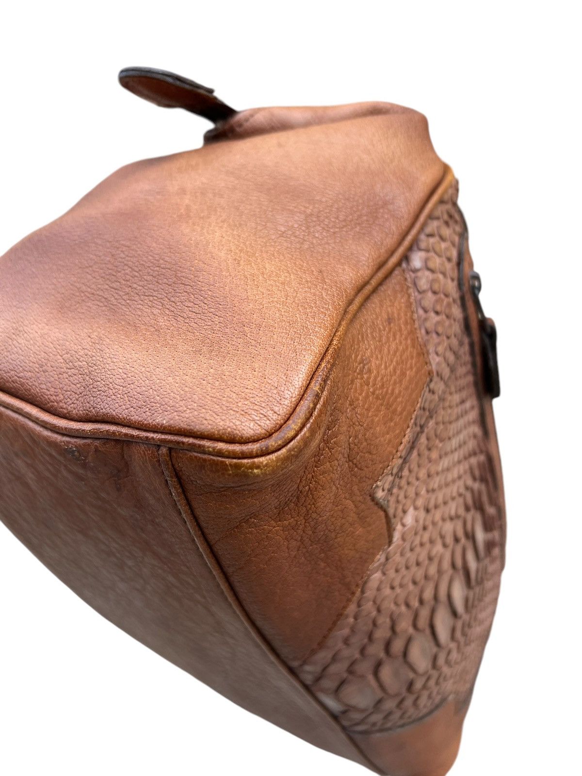 Leather Vintage Ibiza Japan Patina Python Snake Leather Doctor Bag Size ONE SIZE - 13 Thumbnail
