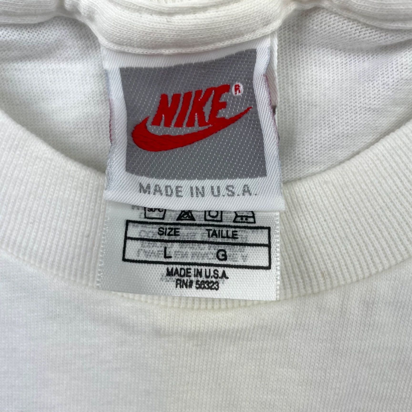 Nike VINTAGE Nike T-Shirt White 90s Double-Sided Crew Neck Short Sleeve Large Mens USA Size US L / EU 52-54 / 3 - 5 Thumbnail