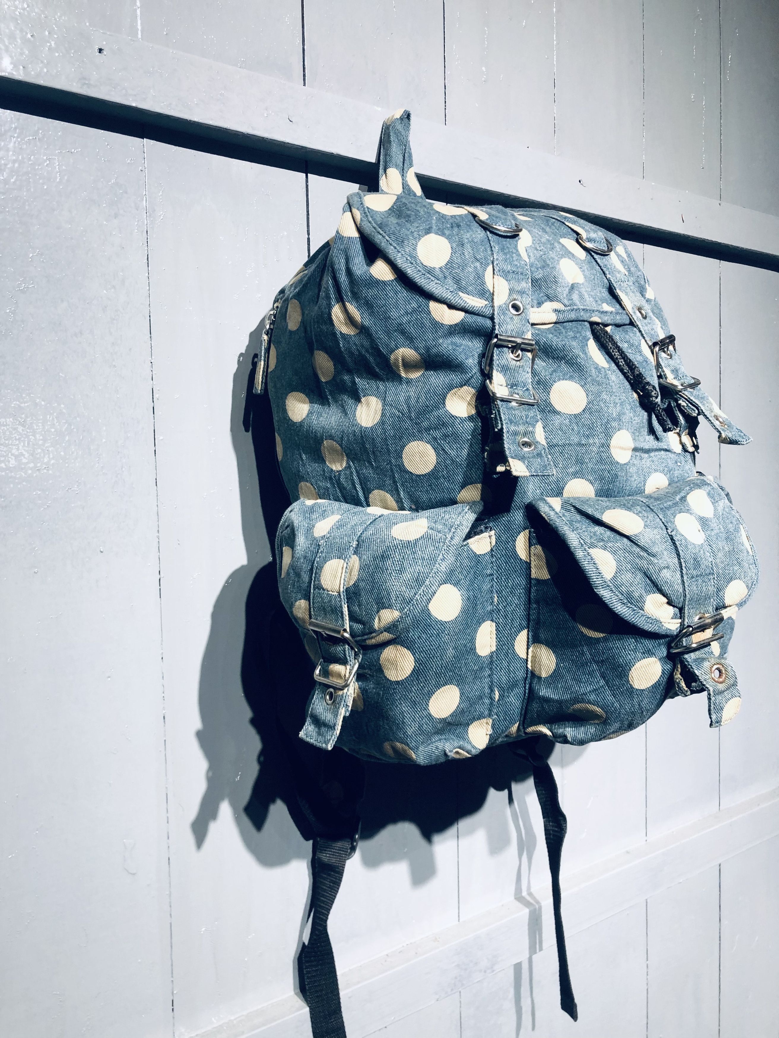 Japanese Brand Japanese Polkadot Multipocket Outside Style Backpack Size ONE SIZE - 1 Thumbnail