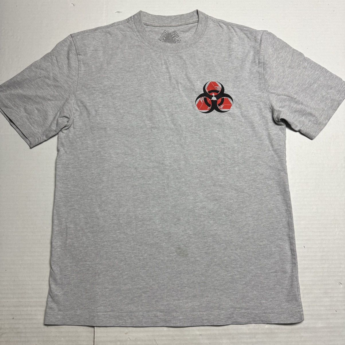 Palace Skateboards Biohazard T-Shirt in Grey. Size: Medium