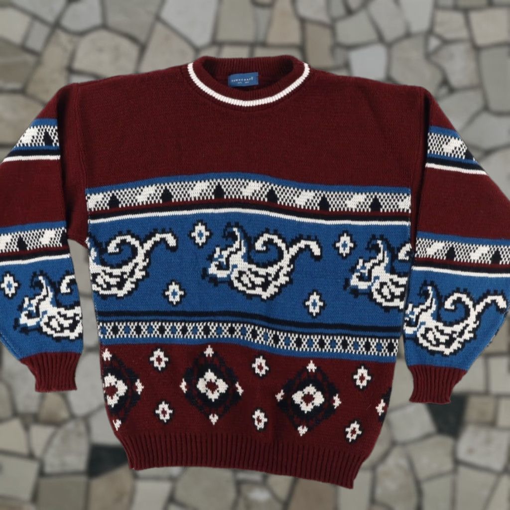 Vintage VTG Towncraft Solid Long Sleeve Sweater Maroon Men’s L Shirt Size US L / EU 52-54 / 3 - 1 Thumbnail