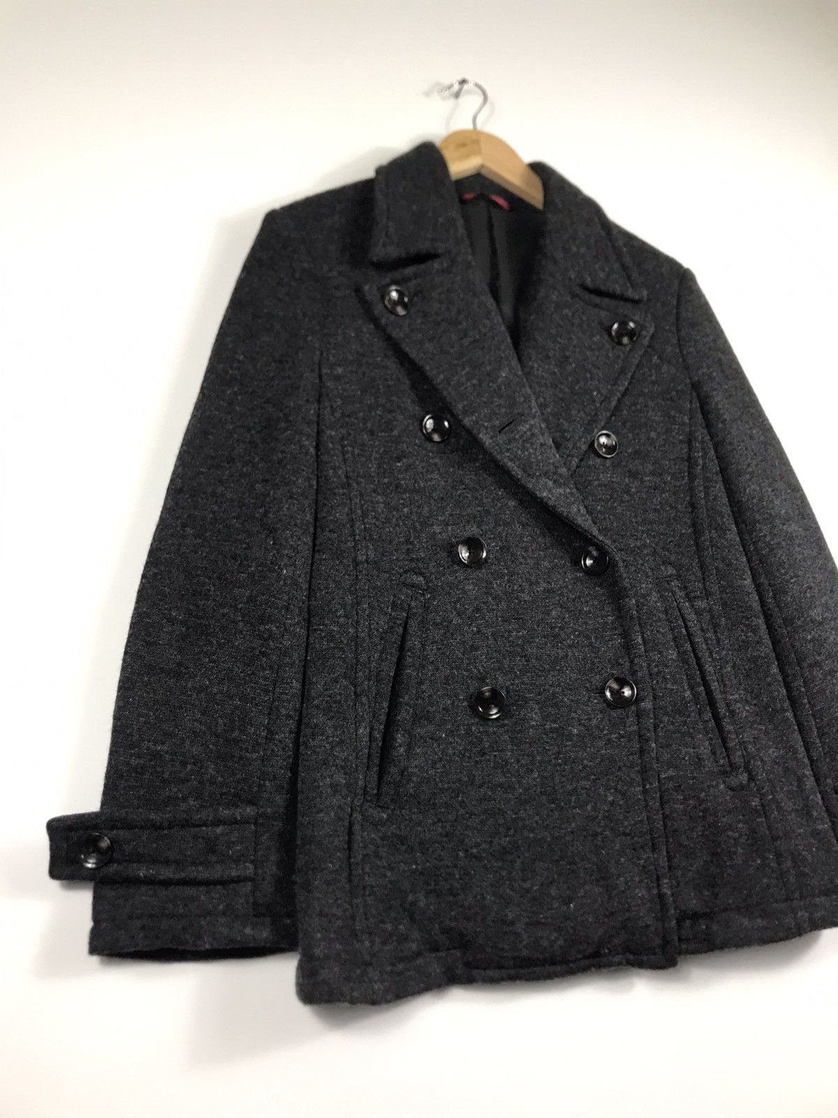 Comme Ca Ism 🔥Comme Ca Men Wool Double Breast Peacoat Size US S / EU 44-46 / 1 - 2 Thumbnail