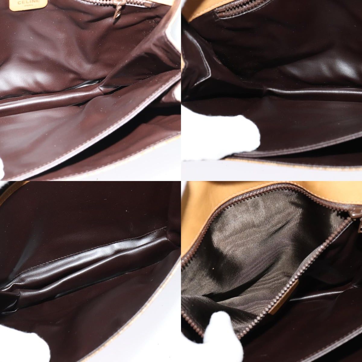 Celine CELINE Macadam Canvas Shoulder Bag Pvc Beige Gold Size ONE SIZE - 12 Thumbnail