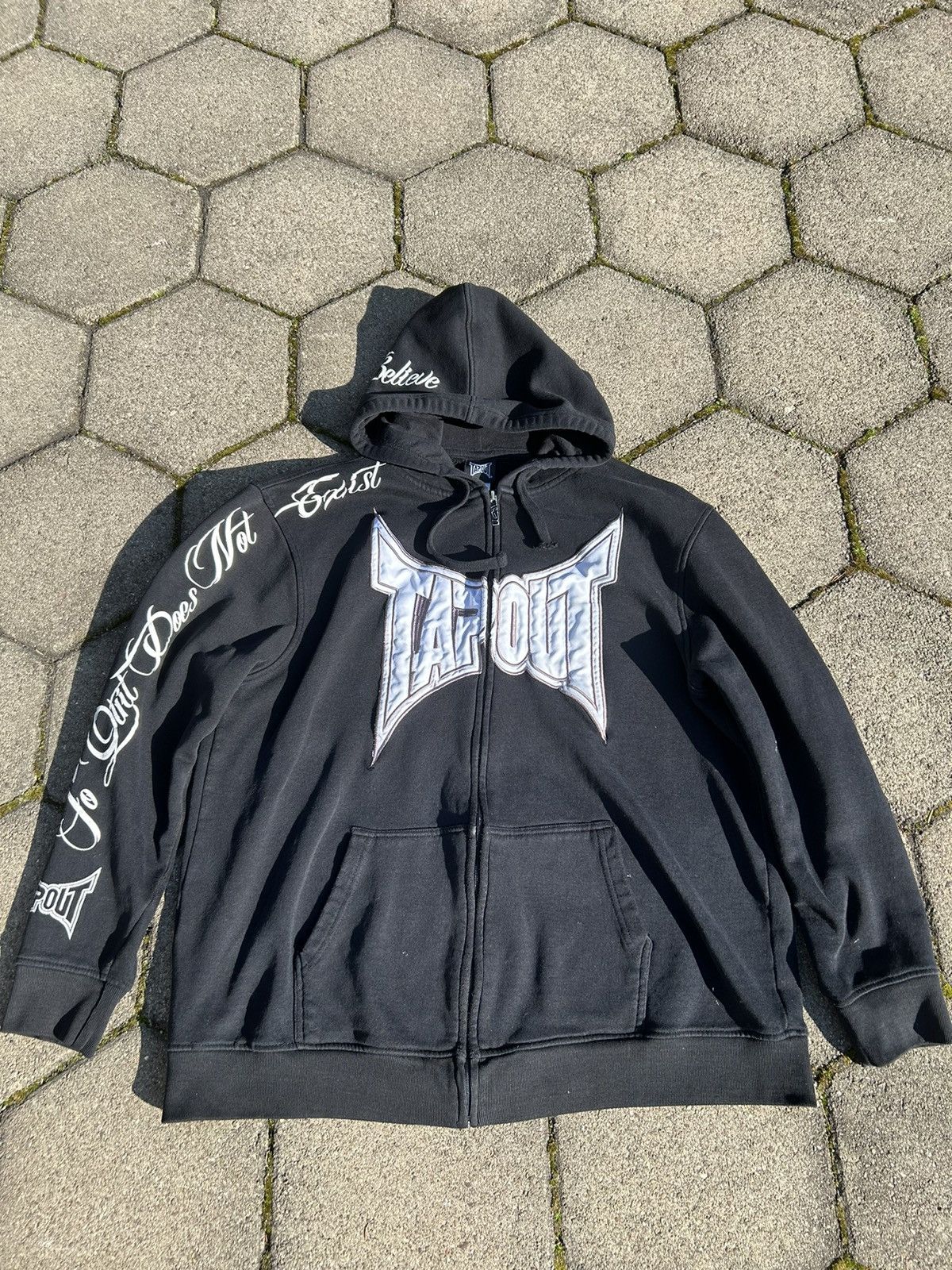 Tapout. Tapout Y2K Zip Up Hoodie. “ To Quit Does fashion Not Exist Simply Believe