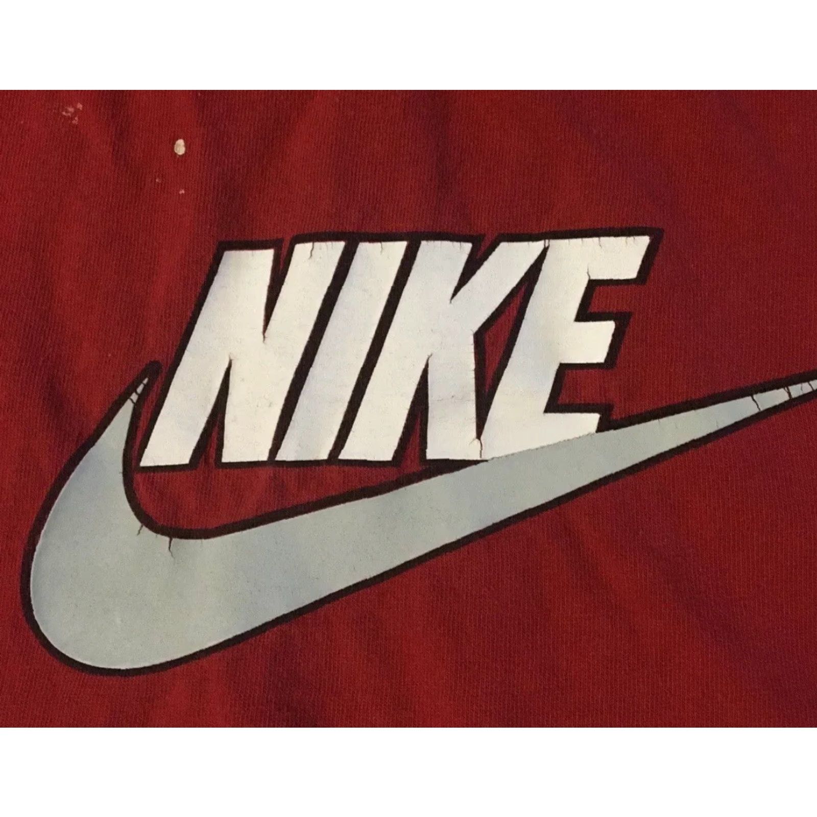 Nike VINTAGE Nike Swoosh T-Shirt XL Red Distressed Faded Ringer Grunge 90s Mens Men Sports Retro Logo USA Size US XL / EU 56 / 4 - 2 Thumbnail