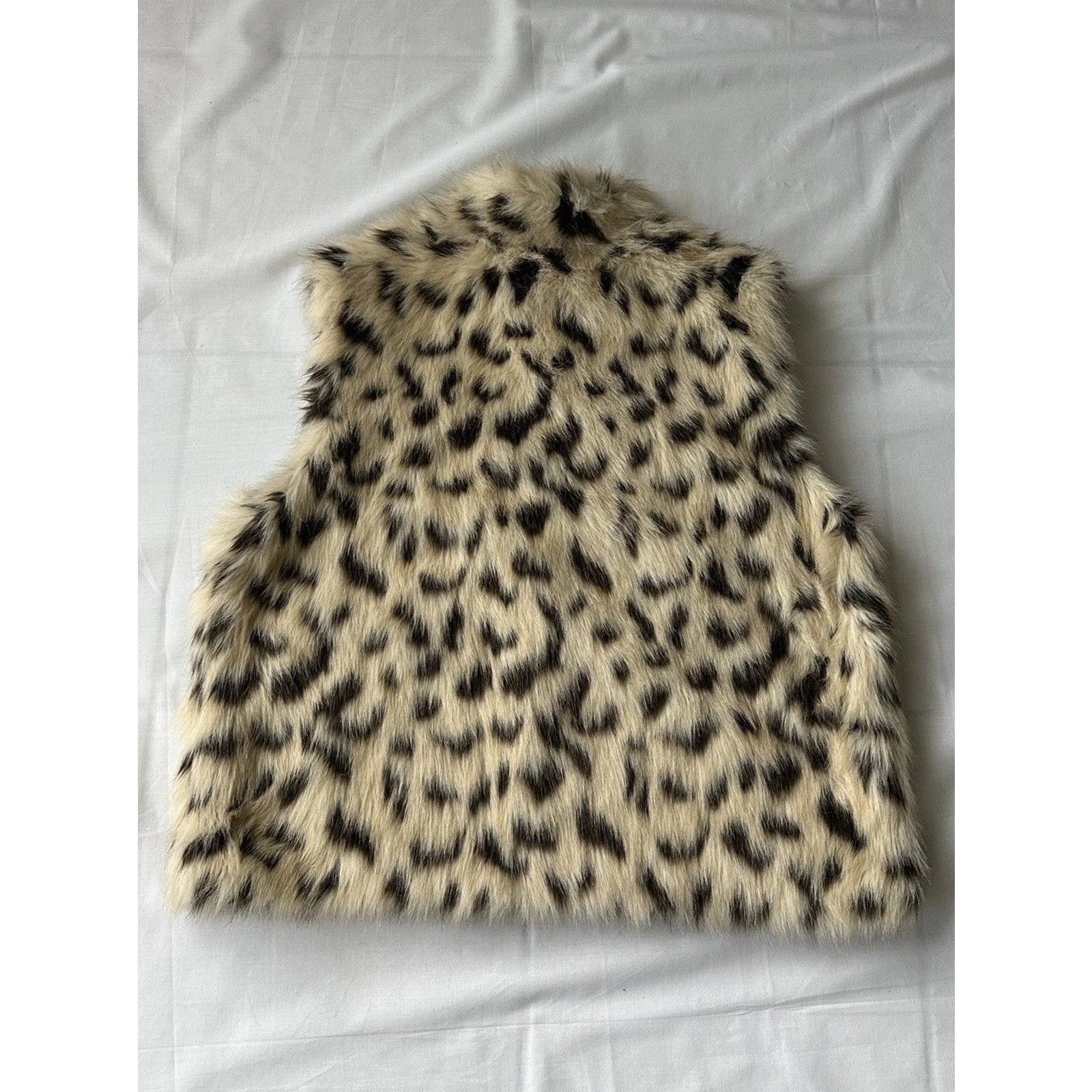 Freeworld NWT Boutique Faux Leopard Print Hooded Fur Vest Pockets M Size M / US 6-8 / IT 42-44 - 2 Thumbnail