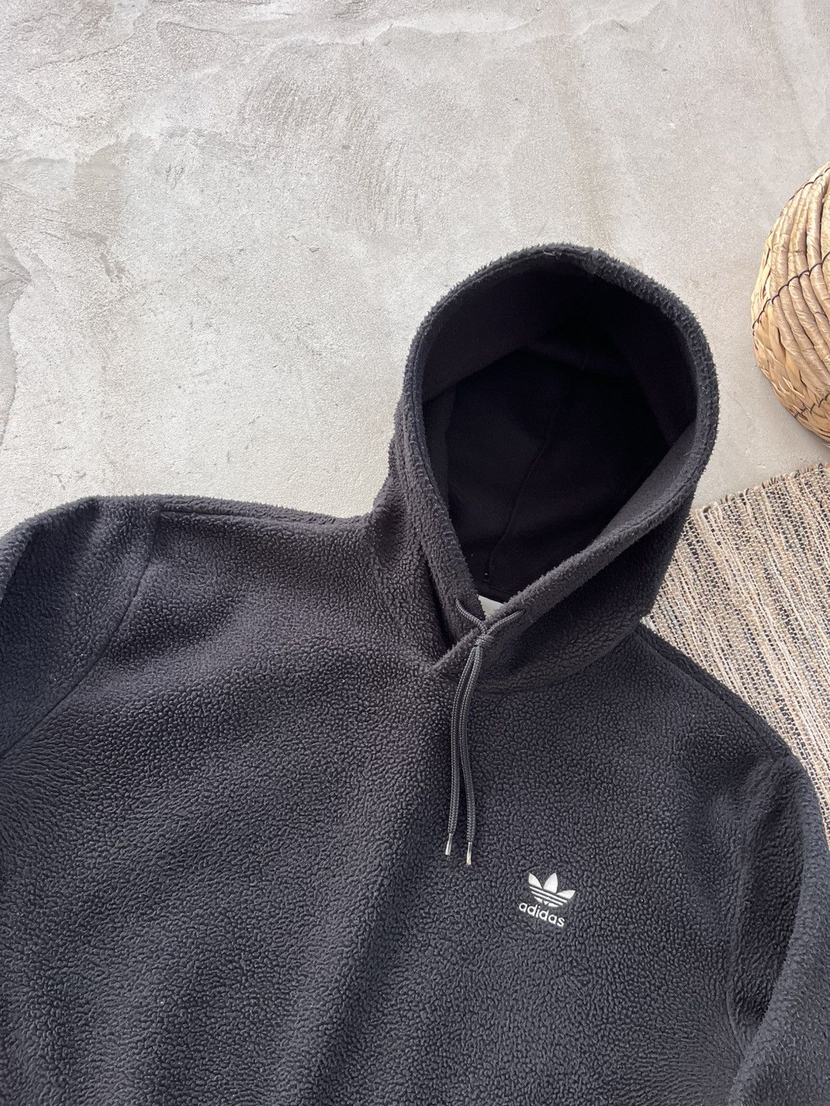 Adidas Adidas Teddy Fleece Hoodie Black Oversized Avantgarde Y2K Size US XL / EU 56 / 4 - 4 Thumbnail
