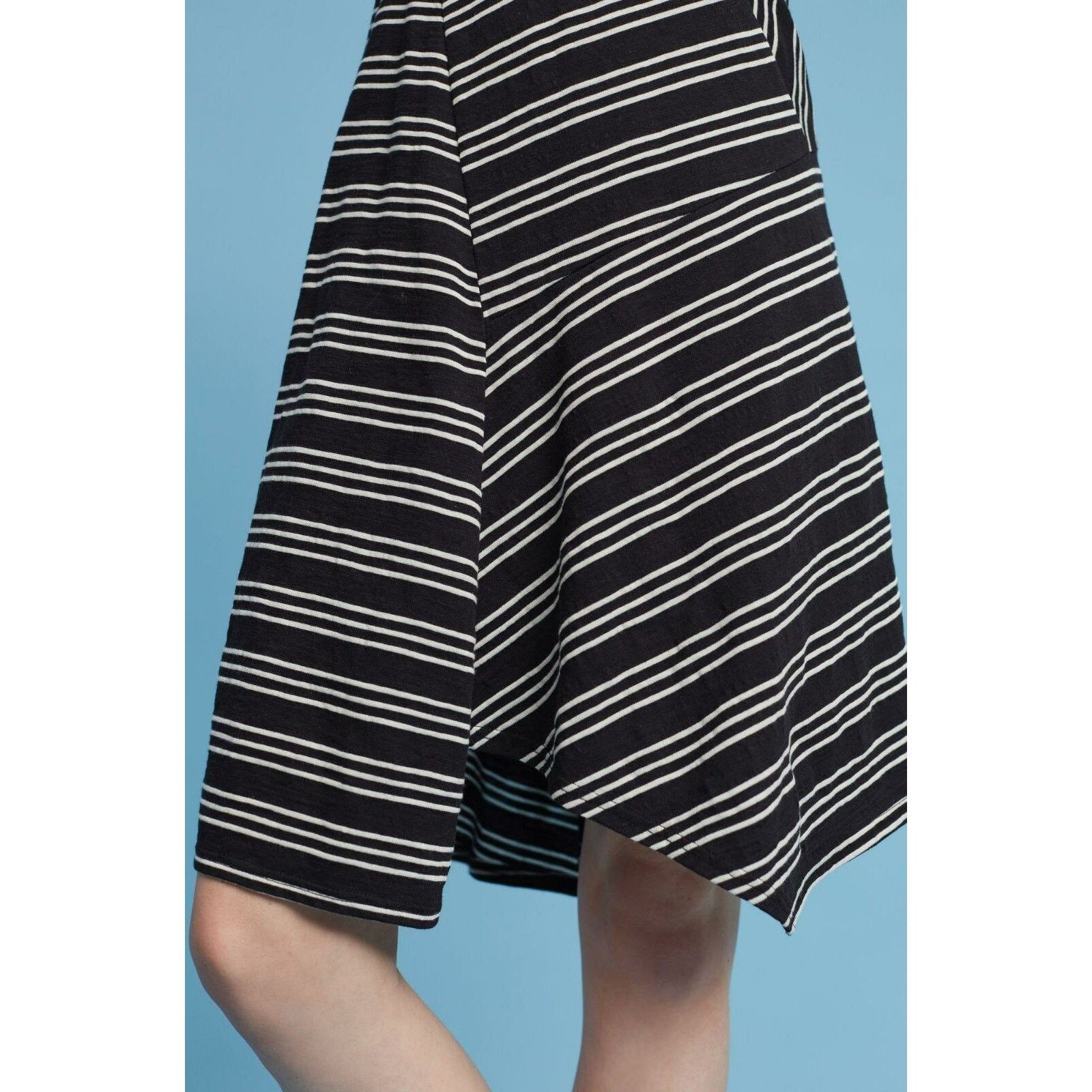 Anthropologie New Anthropologie Moka One-Shoulder Dress by Maeve B&W XS Size XS / US 0-2 / IT 36-38 - 3 Thumbnail
