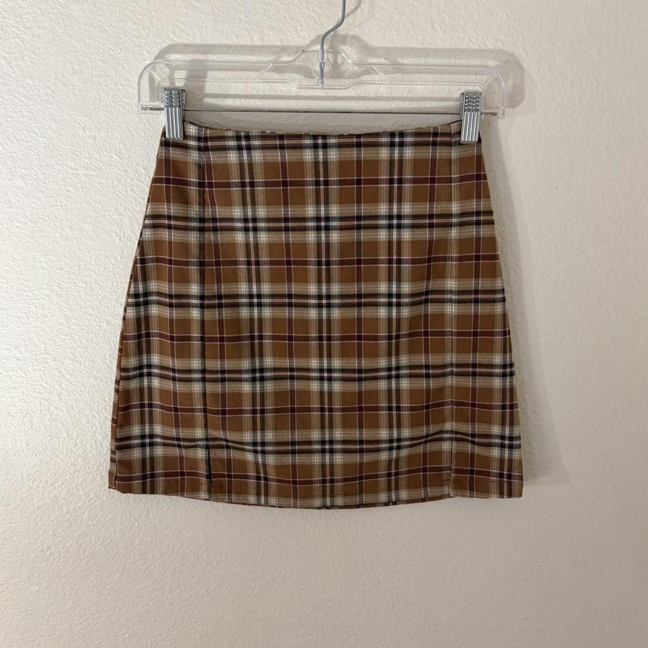 Brandy Melville brandy melville plaid orange mini skirt Size 26" / US 2 / IT 38 - 1 Thumbnail