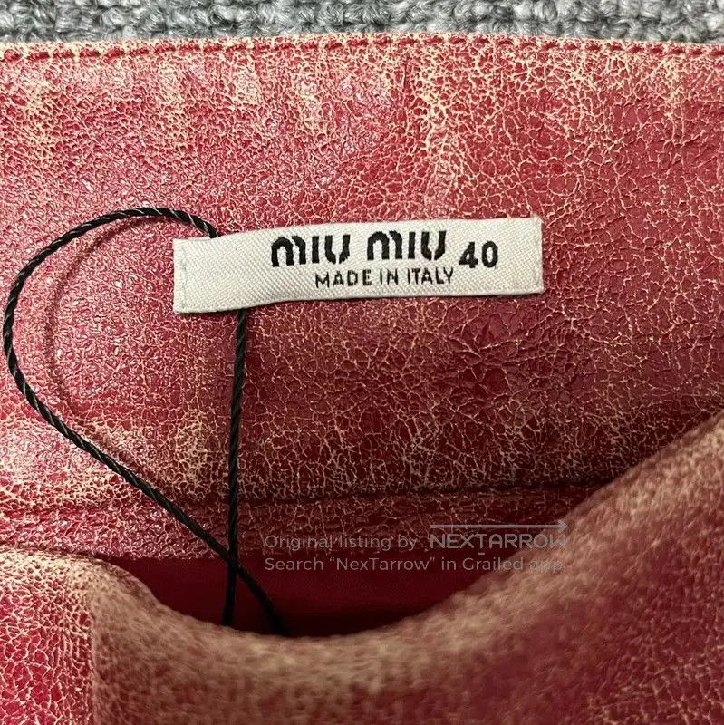 Miu Miu Miu Miu Summer Red Leather Skirt . Size 30" / US 8 / IT 44 - 4 Thumbnail