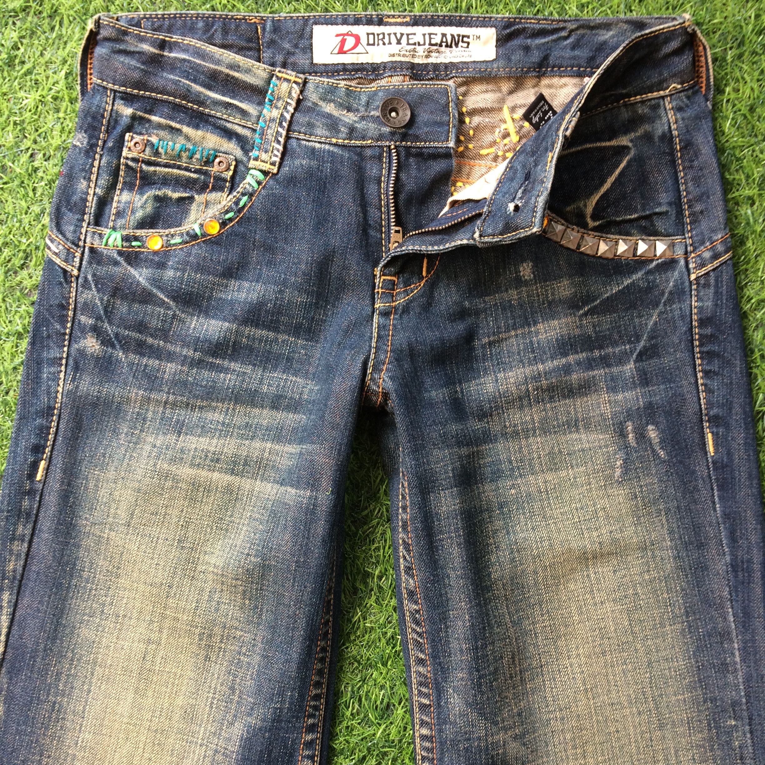 Japanese Brand Harajuku Low Waist Flared Wide Leg Jeans #D-505 Size 25" / US 0 / IT 36 - 3 Thumbnail