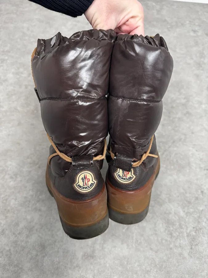 Moncler 2000s Moncler Utility Puffer Brown Leather Boots Size US 8 / EU 41 - 4 Thumbnail