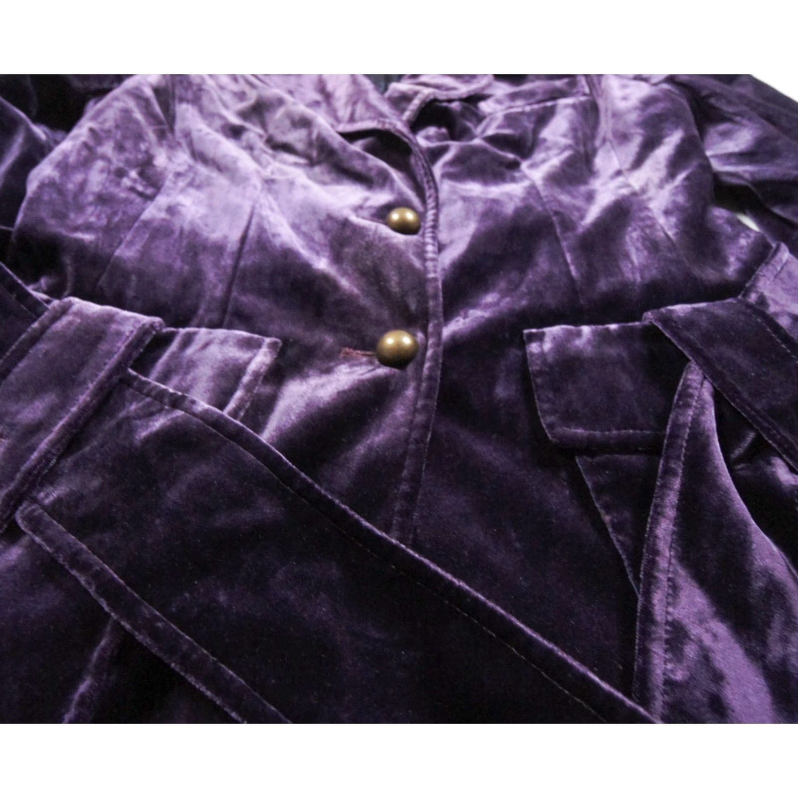 Yves Saint Laurent VINTAGE Yves Saint Laurent Women's Blazer Jacket Size 42 Purple Velvet Designer Office Formal Size M / US 6-8 / IT 42-44 - 4 Thumbnail