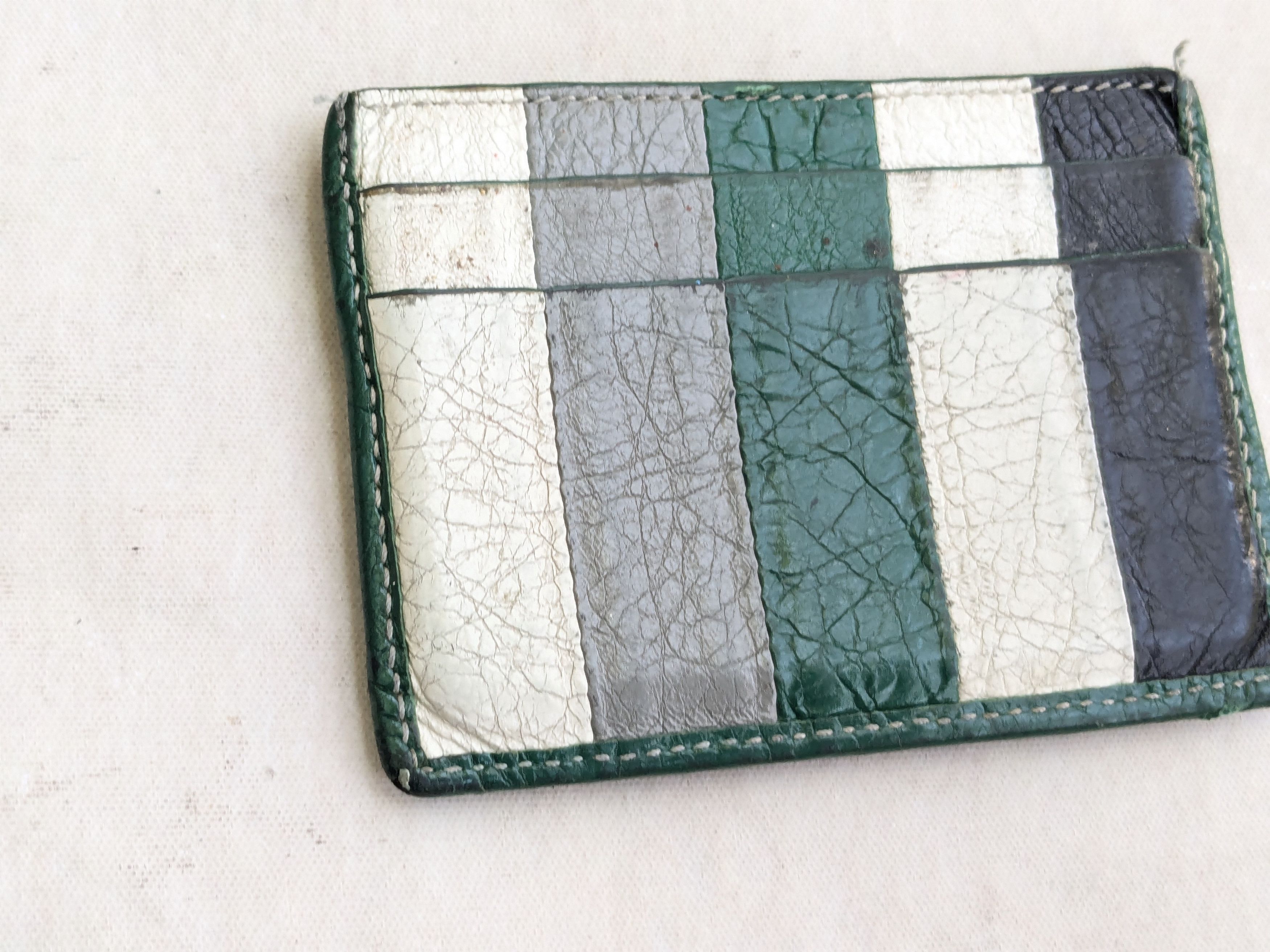 Balenciaga Balenciaga Cardholder Wallet Green Black White Bazaar Size ONE SIZE - 4 Thumbnail
