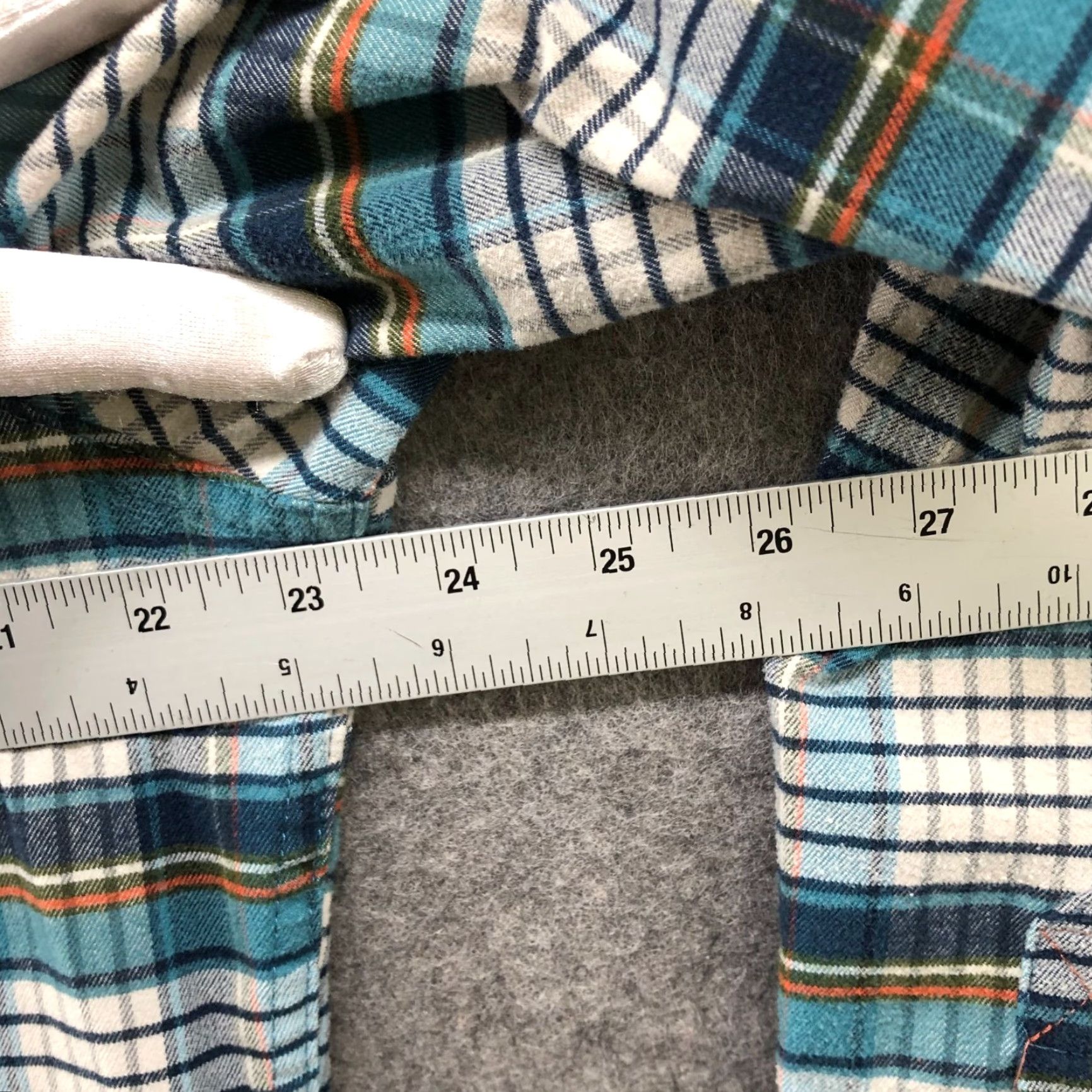 Vintage L.L. Bean Flannel Shirt Womens XL Blue White Plaid Teal Long Sleeve Size XL / US 12-14 / IT 48-50 - 7 Thumbnail