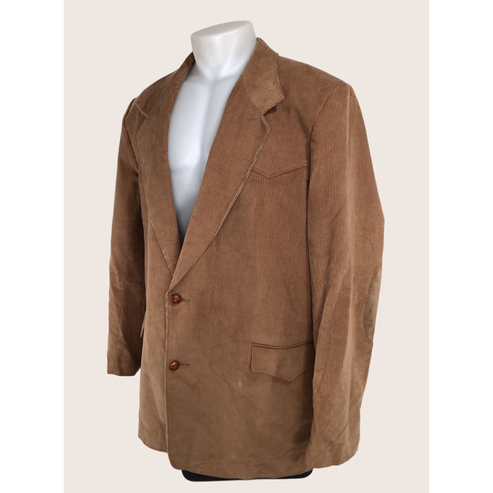 Vintage PIONEER WEAR Corduroy Western Cowboy ELBOW PATCH Mens 52 Jacket Blazer Jacket Blazer Corduroy Brown 52 Mens 90s J7 Size 52R - 1 Thumbnail