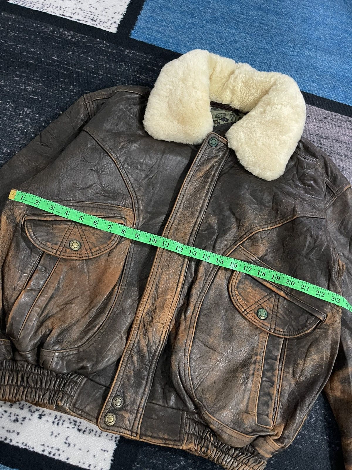 Vintage Vintage Zufolo Leather Bomber Jacket Size US L / EU 52-54 / 3 - 17 Thumbnail