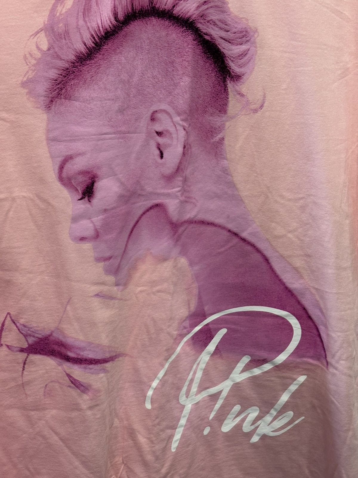 Pink PINK Silhouette Photo Peach Shirt • Sz: XL Size US XL / EU 56 / 4 - 2 Thumbnail