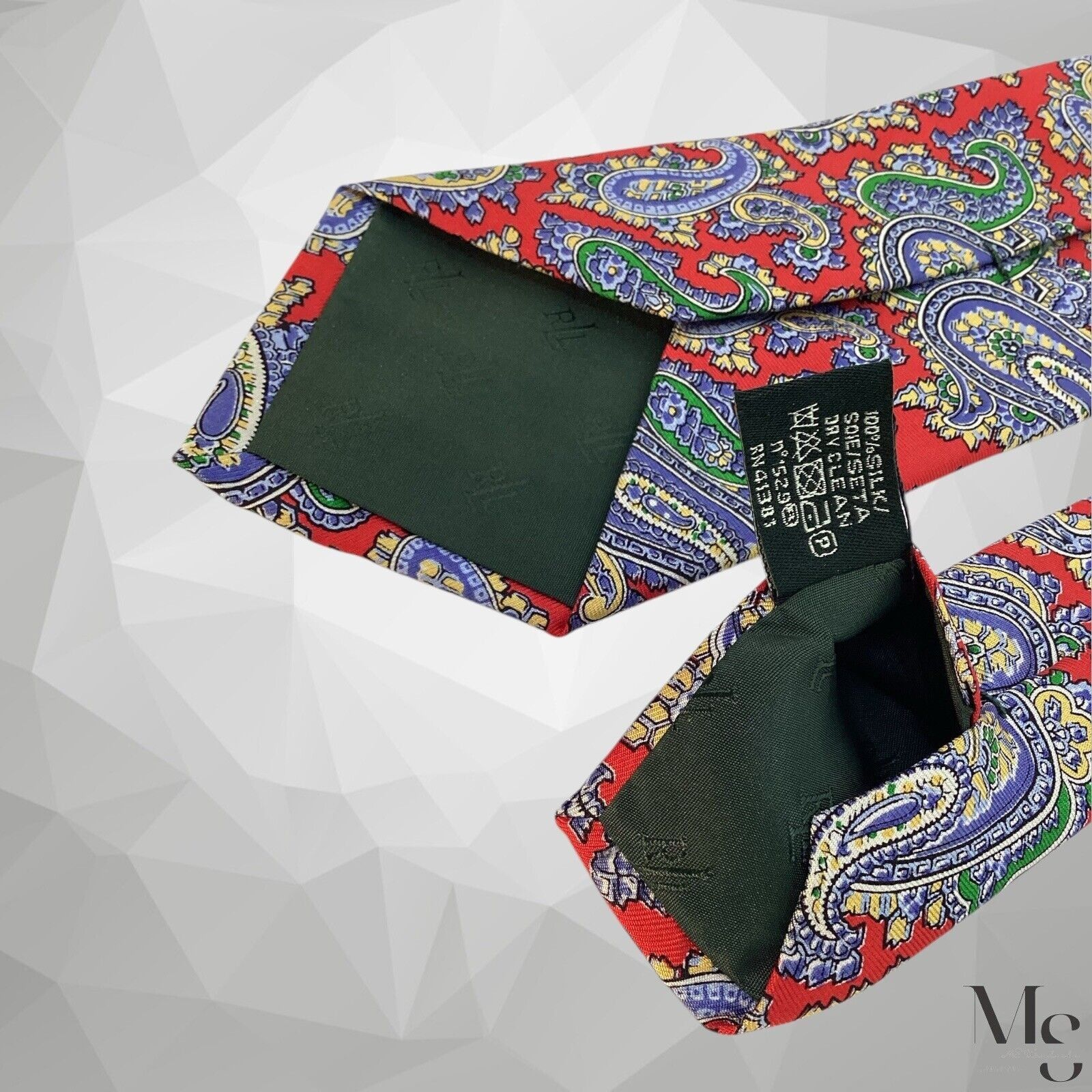 Polo Ralph Lauren POLO BY RALPH LAUREN Red Paisley Luxury Silk Tie Hand Made 5 Size ONE SIZE - 5 Thumbnail