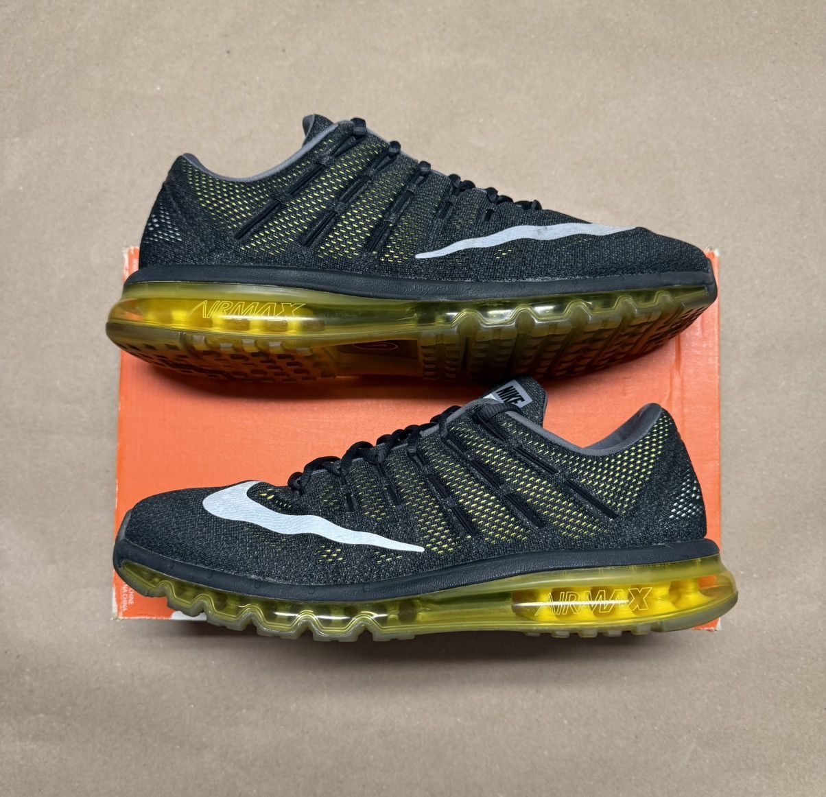 Nike Nike Air Max 2016 Dark Grey Yellow Men’s size 14 running! Size US 14 / EU 47 - 1 Thumbnail