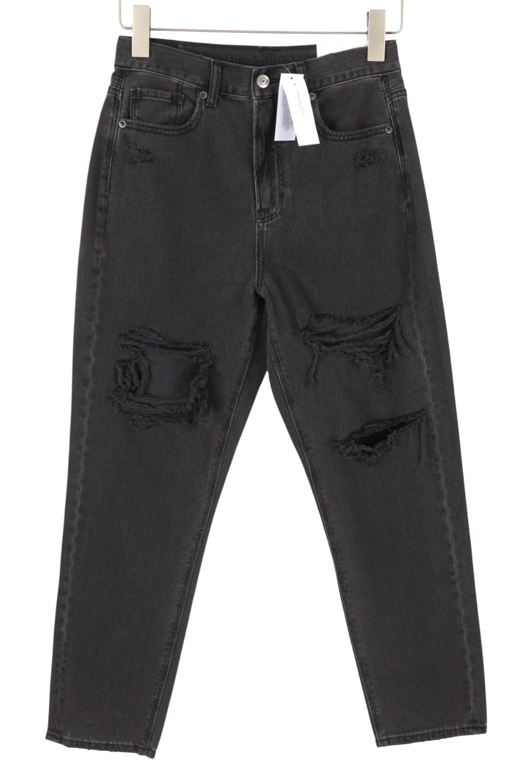 American Eagle Outfitters MOM BLACK BLAZE W27 Black Distress Jeans 88781 Size 27" / US 4 / IT 40 - 1 Thumbnail