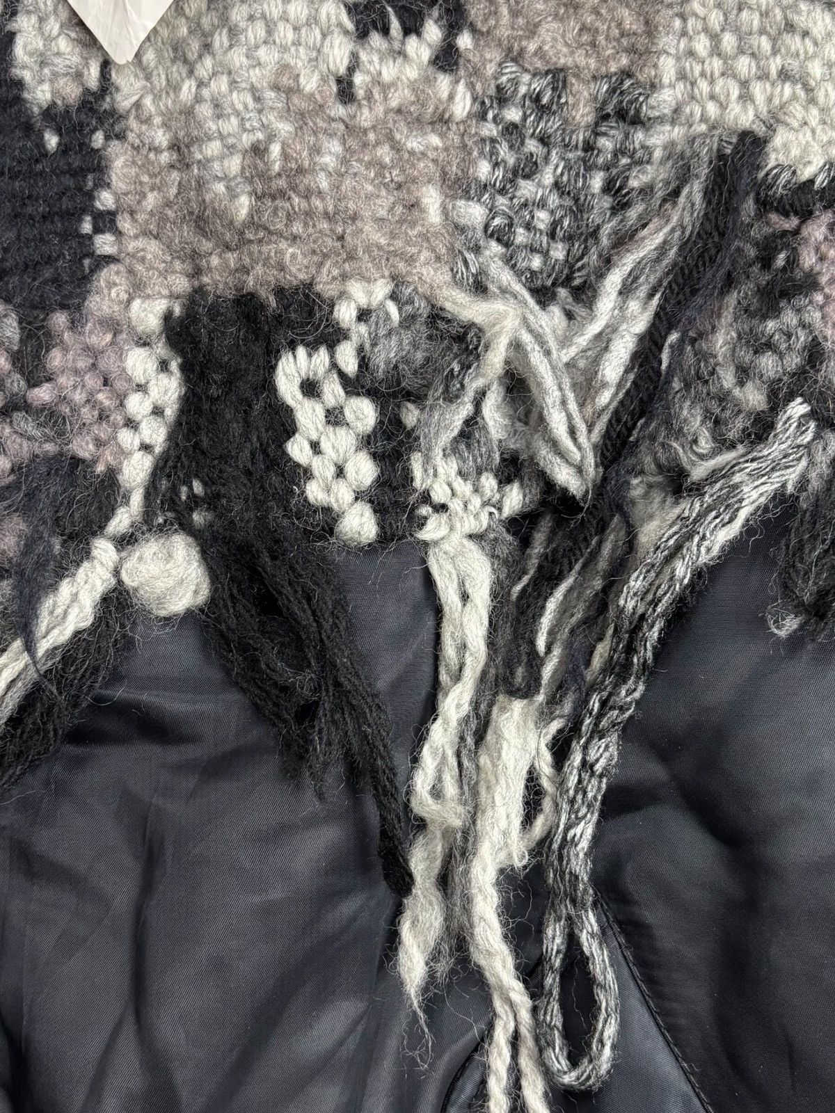 Japanese Brand FW/01 Archive Lucy Karuizawa Knitted Patchwork Bomber Jacket Size US L / EU 52-54 / 3 - 9 Thumbnail