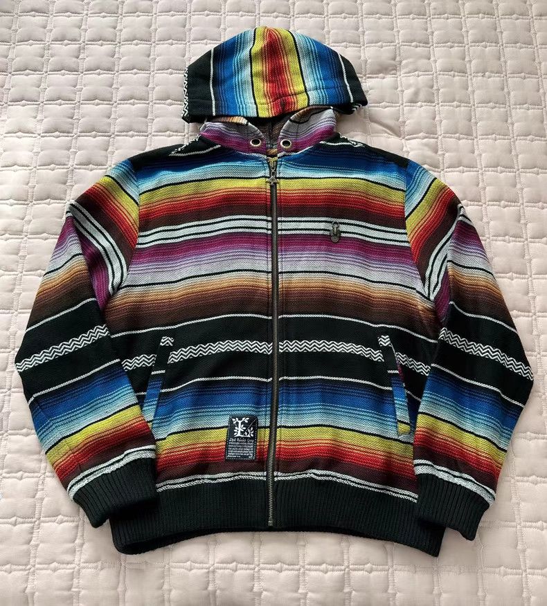 LRG LRG Colorful Striped Knit Zip-Up Hoodie Size US M / EU 48-50 / 2 - 1 Thumbnail