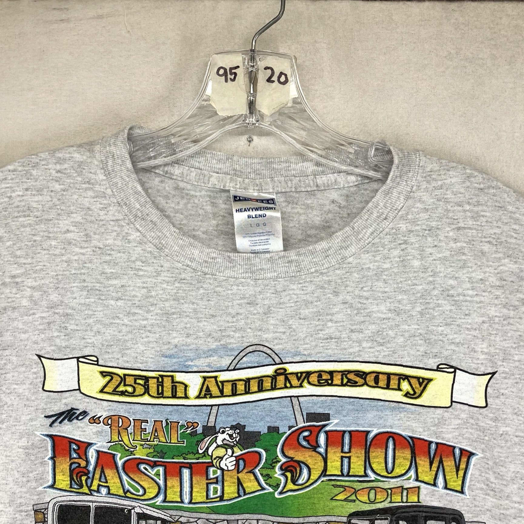 Jerzees Mens JERZEES T-Shirt Street Rod Shirt Gray L Adult Regular Size US L / EU 52-54 / 3 - 6 Thumbnail
