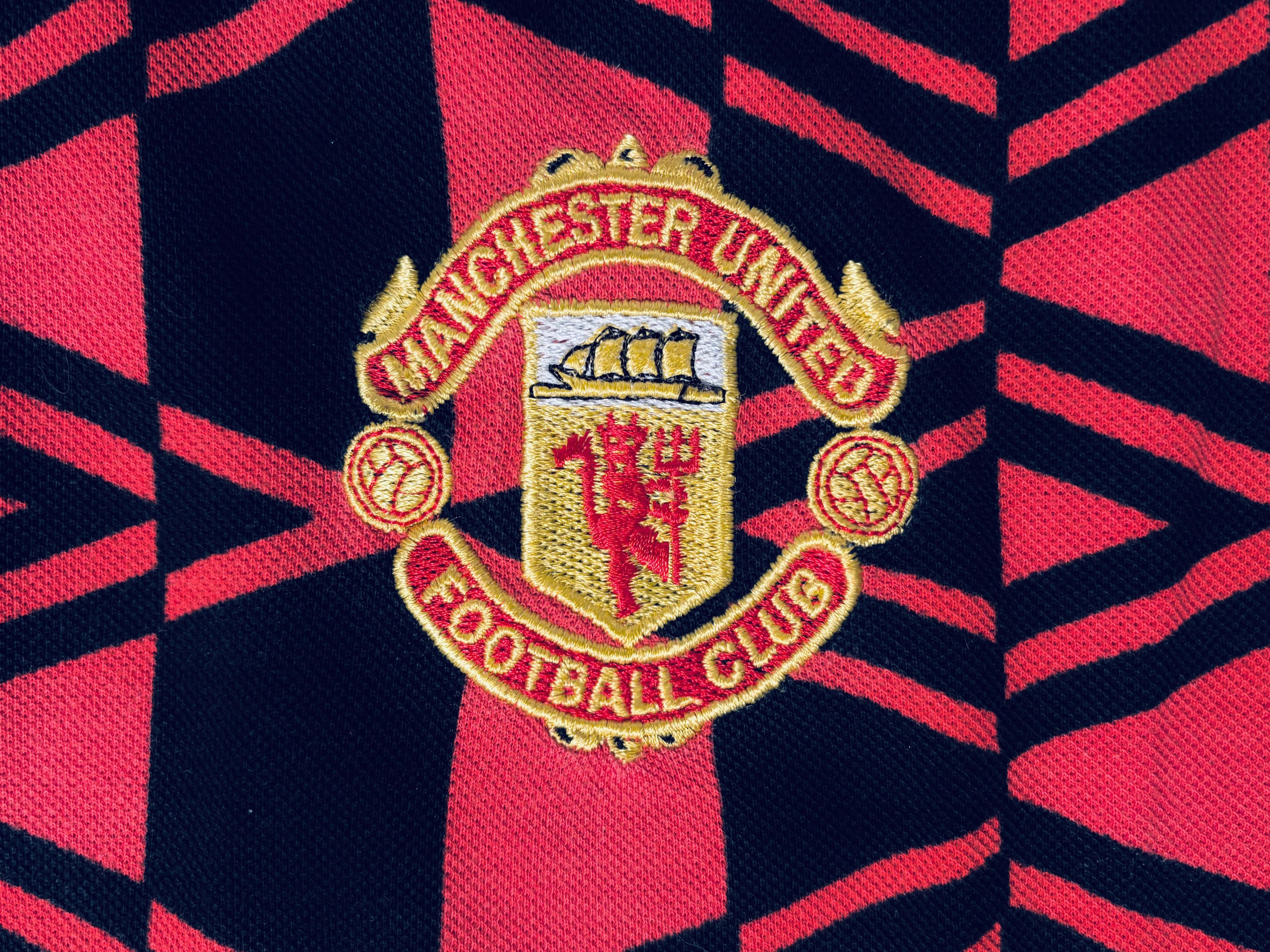 Umbro Manchester United Polo Training Shirt 1990 1992/ 90-92 Size US XL / EU 56 / 4 - 6 Thumbnail