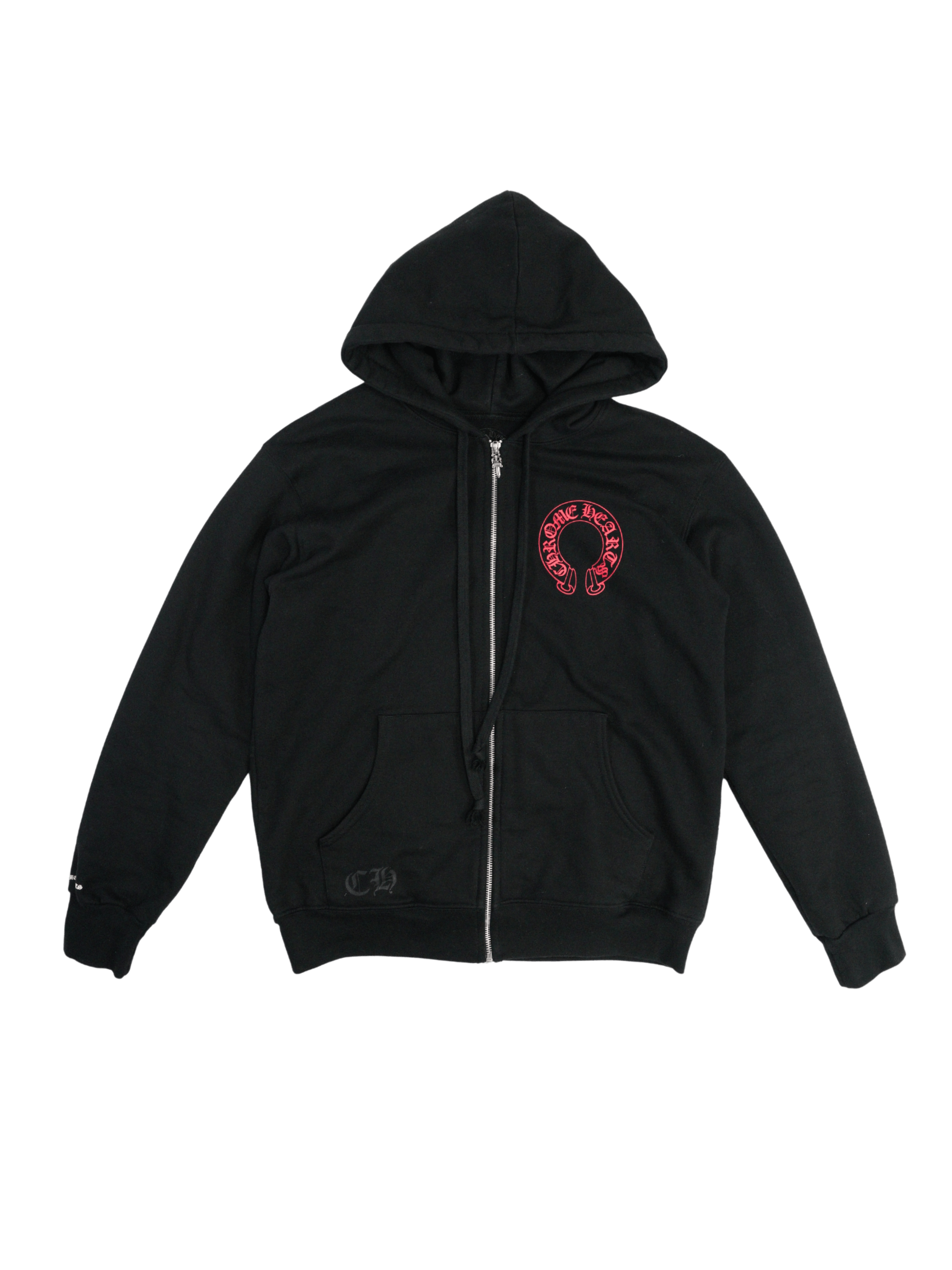Chrome Hearts Chrome Hearts Red Horseshoe Waffle Zip Up Hoodie Size US M / EU 48-50 / 2 - 2 Thumbnail