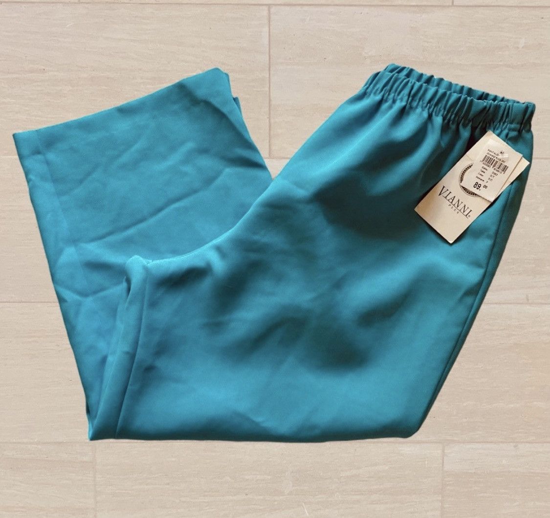 Other VIANNI TEAL TURQUOISE HIGH RISE CAPRI PANTS WITH SLITS Size 28" / US 6 / IT 42 - 8 Thumbnail