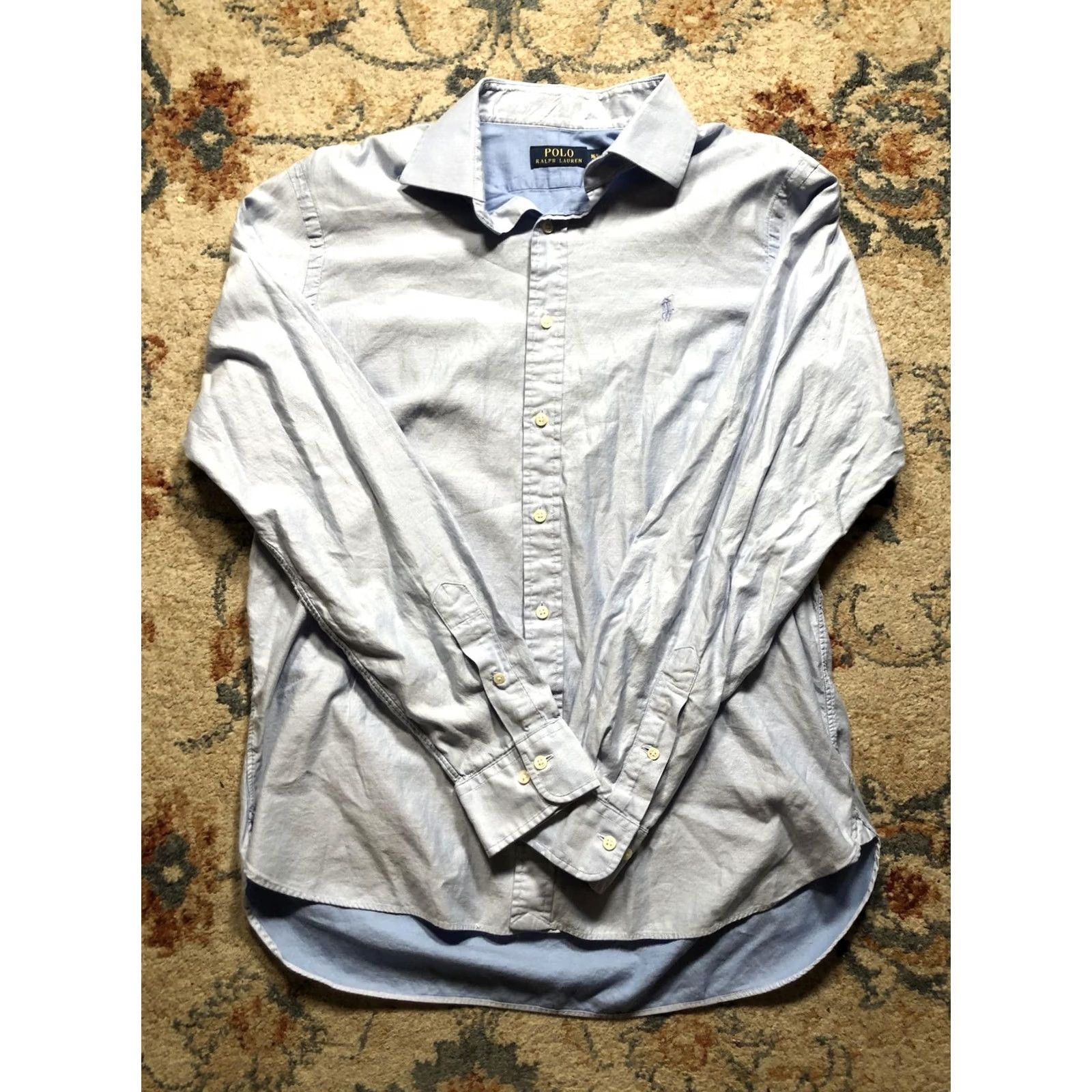 Polo Ralph Lauren VINTAGE Polo Ralph Lauren Shirt Mens 16.5 34/35 Light Blue Long Sleeve Button Down Pony Size US XL / EU 56 / 4 - 2 Thumbnail